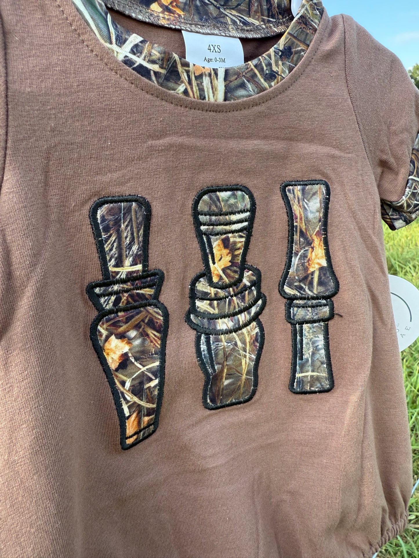 Duck Call Romper - Brown