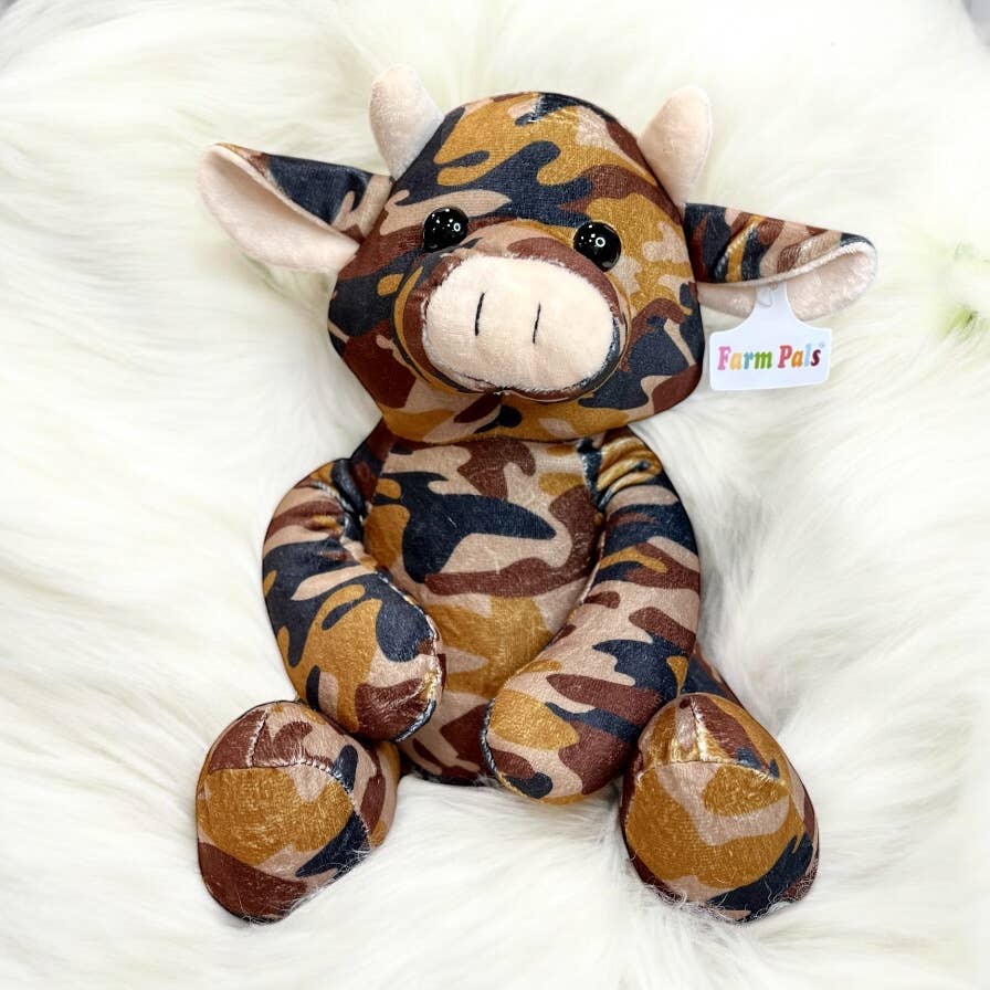 Mustard camo plush Cow