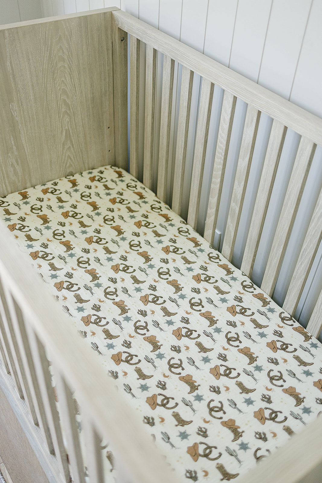 Outlaw Cowboy Western Crib Sheet for baby and toddler boys. Western Baby Shower gift. Western Toddler Bedding