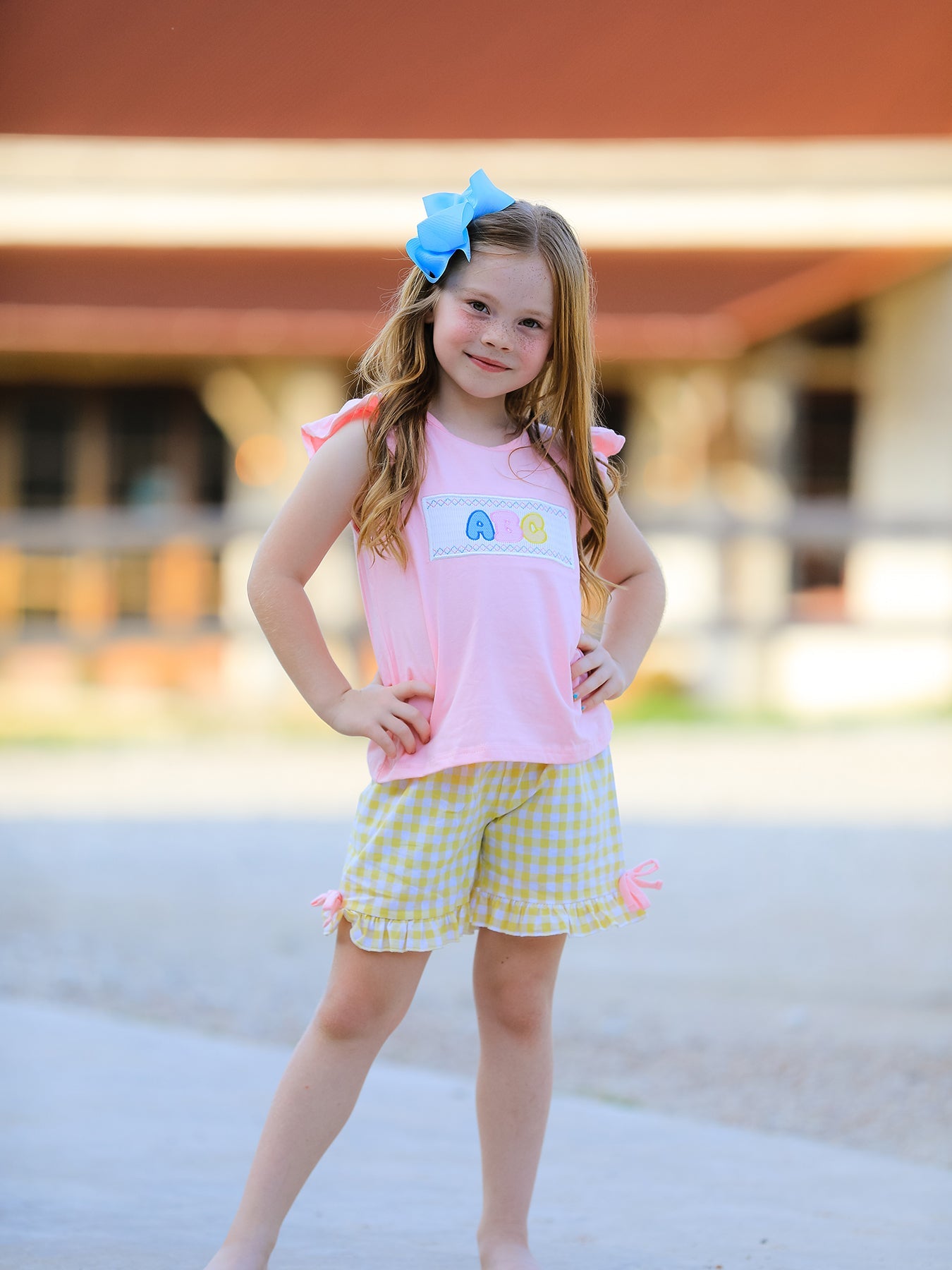"ABC" Embroidered Ruffle Set