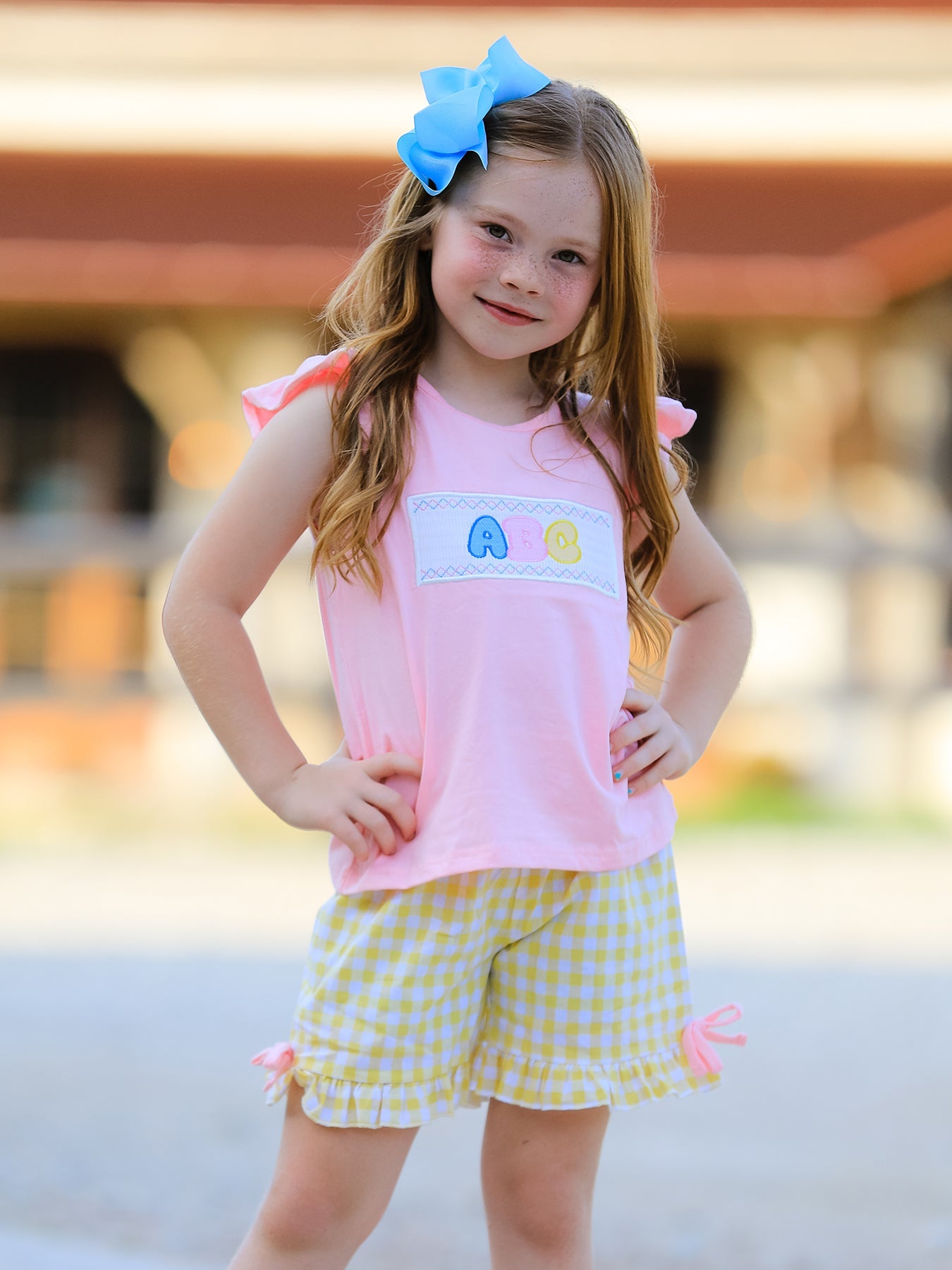 "ABC" Embroidered Ruffle Set
