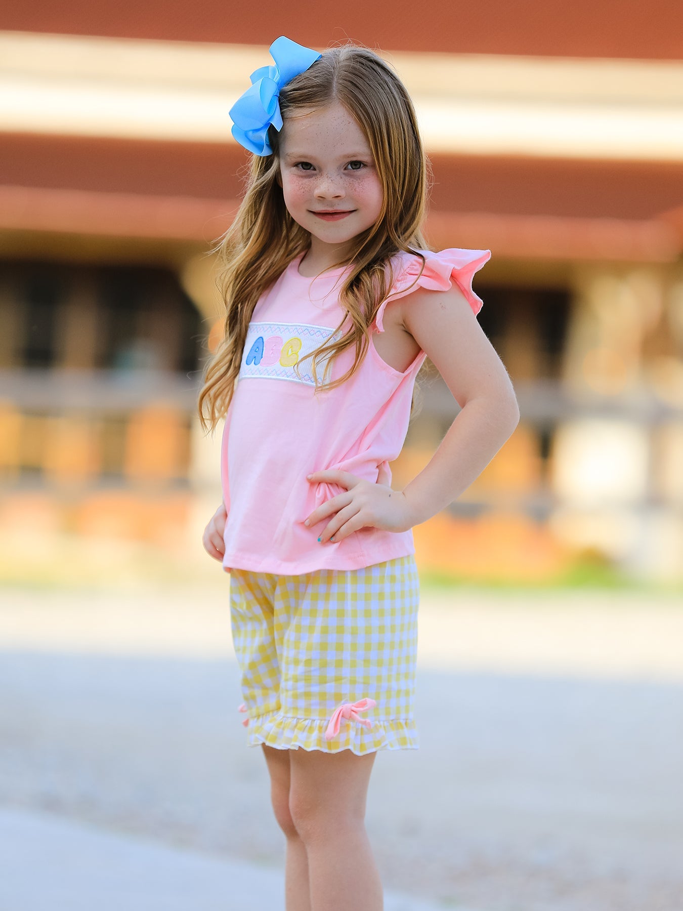 "ABC" Embroidered Ruffle Set