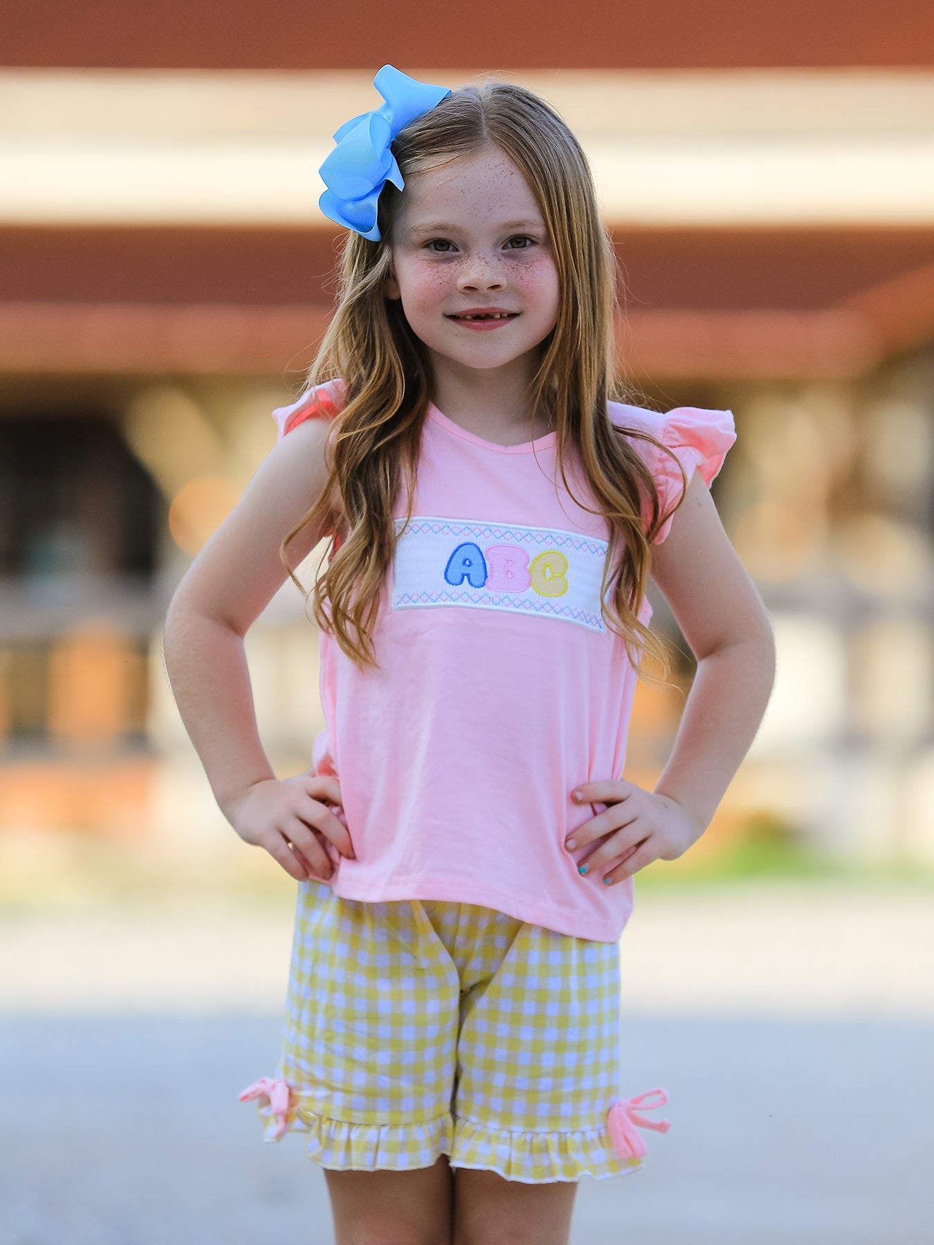 "ABC" Embroidered Ruffle Set