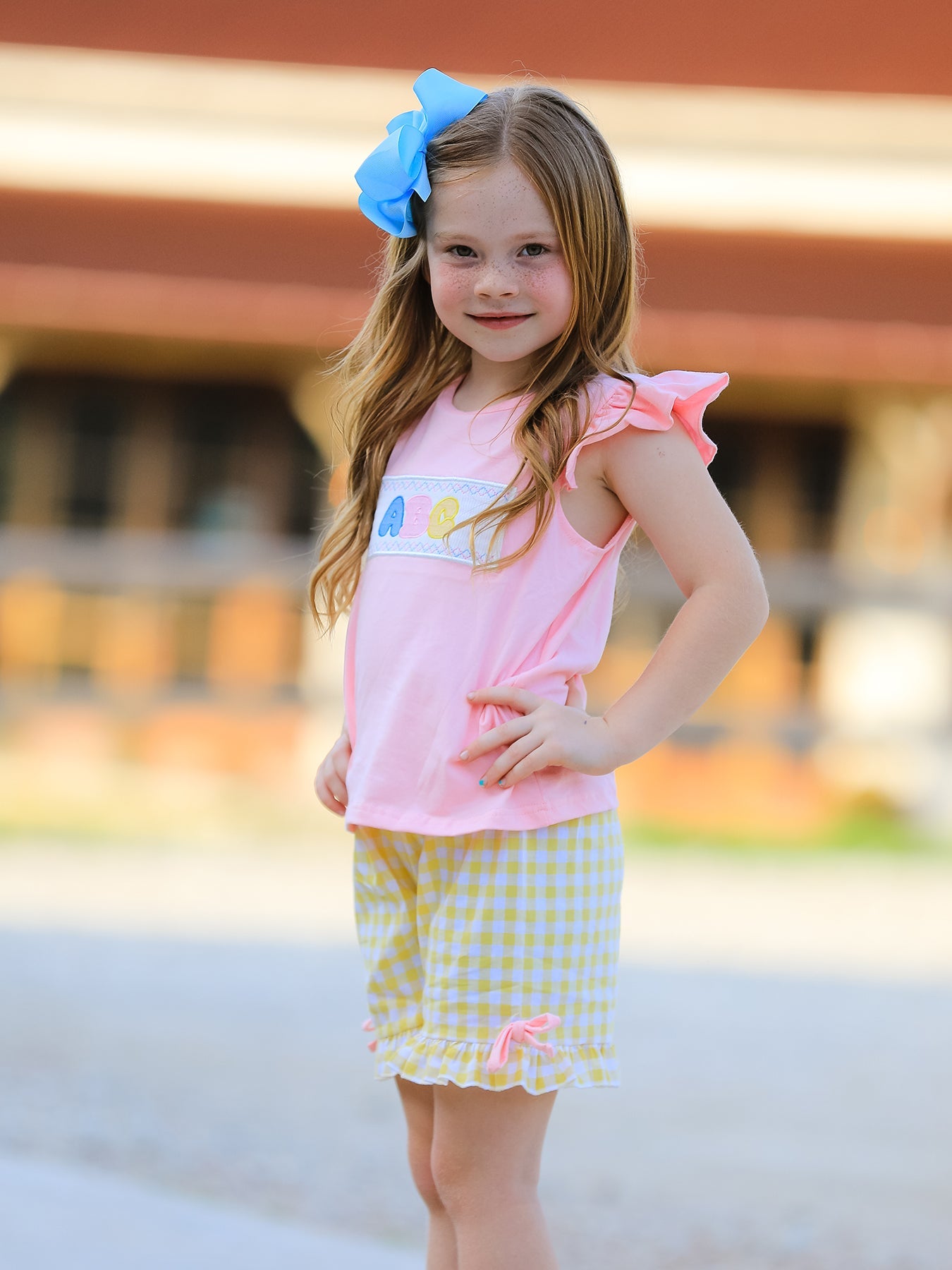 "ABC" Embroidered Ruffle Set