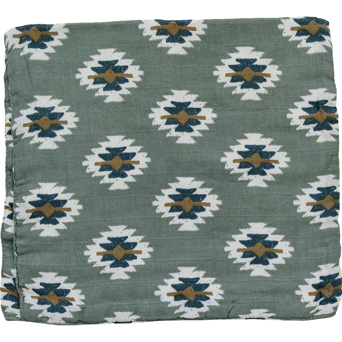 Sage Green Western Aztec Print Burp Cloth, Gender Neutral