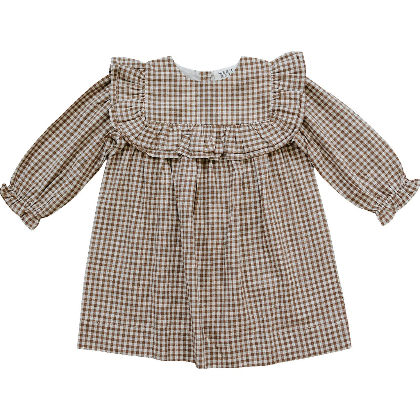 Chestnut Gingham Ruffle Dress
