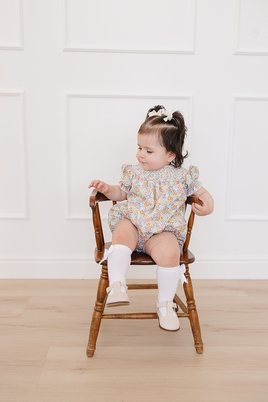 Summer Meadow Baby Romper β Smocked Floral Outfit