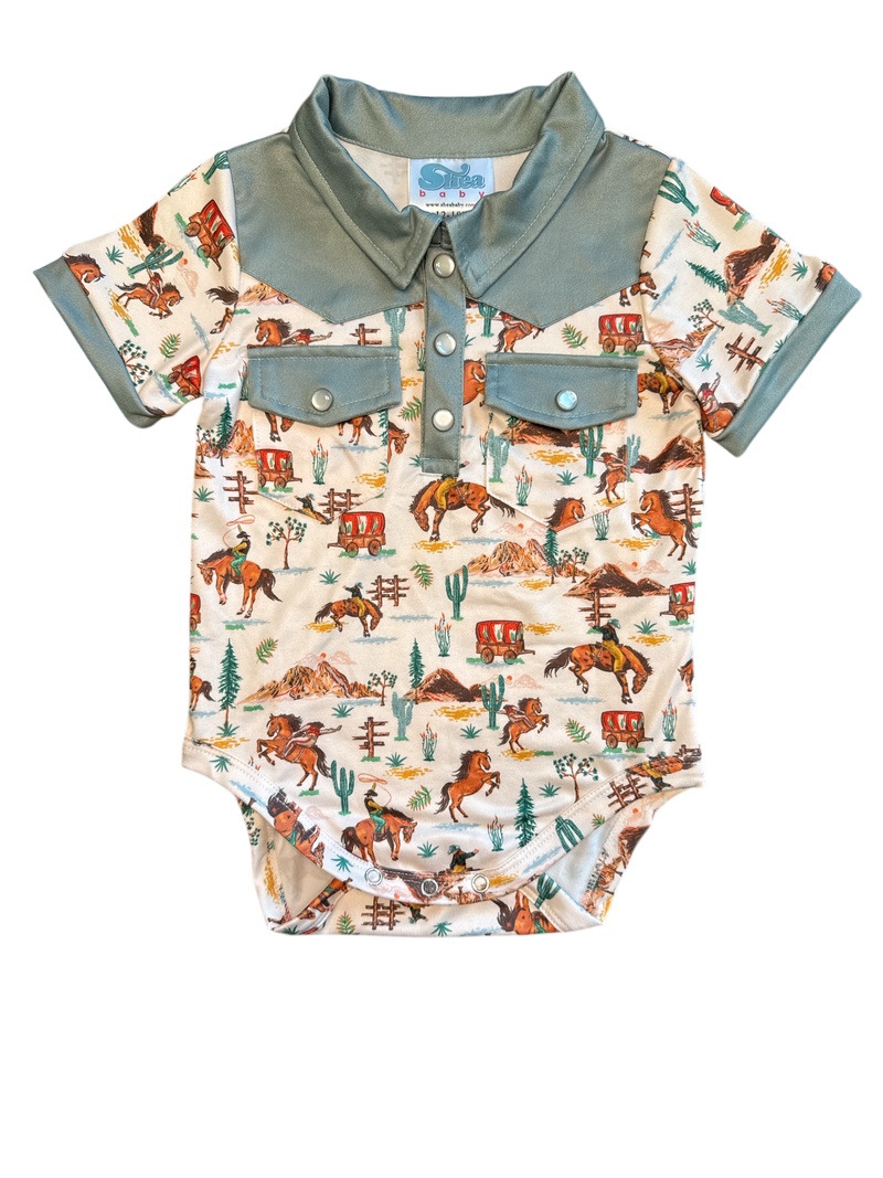 Wester Pearl Snap Onesie for baby boys