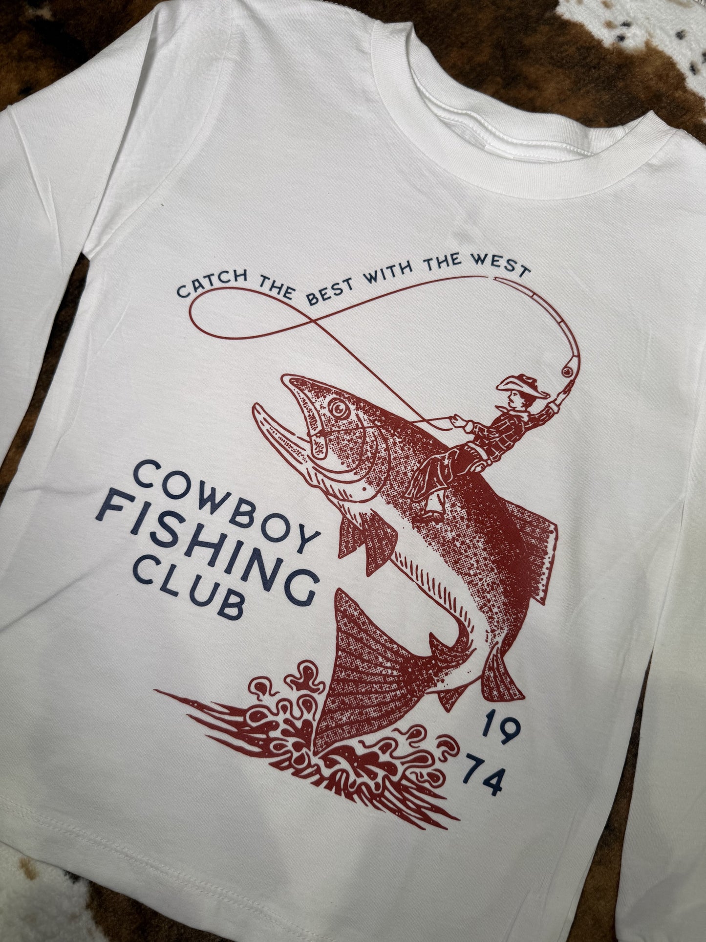 Cowboy fishing club tshirt for toddler and young boys. Western cowboy shirts