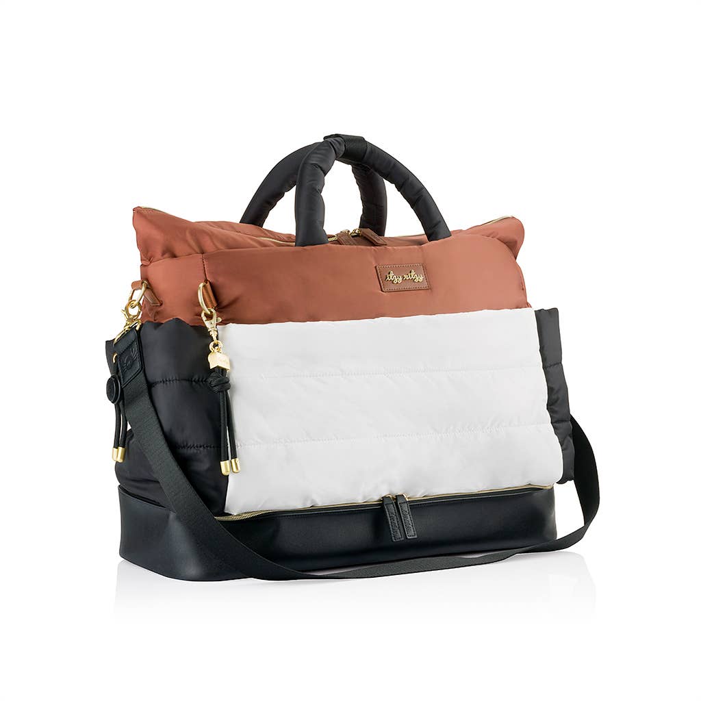 Coffee, Cream and black itzy ritzy weekender bag