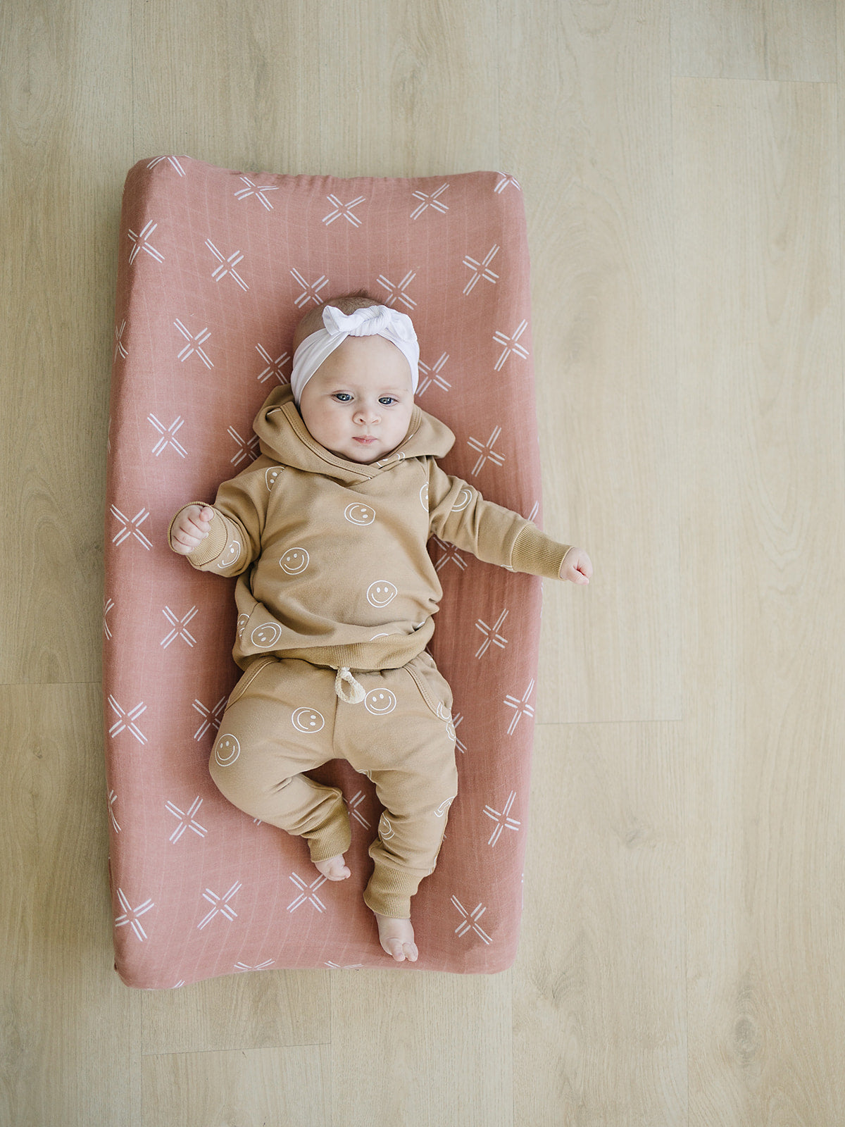 Just Peachy Peach Changing Pad Cover by Mebie Baby