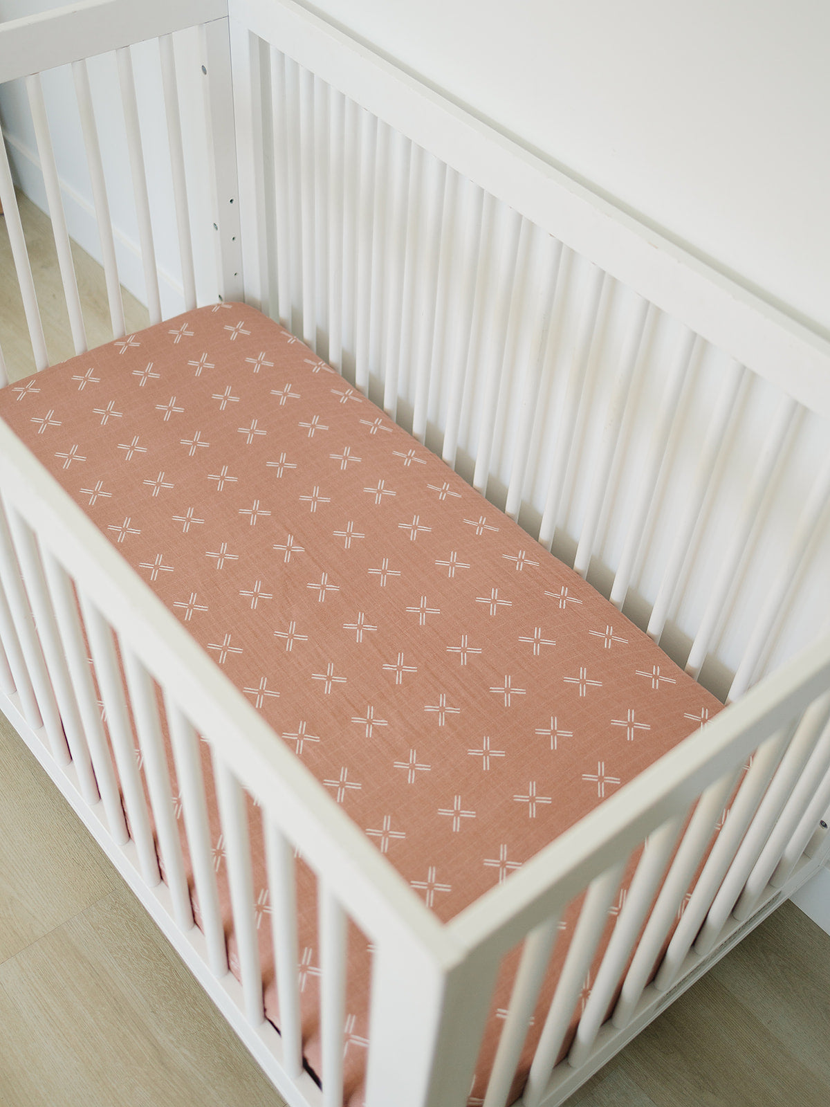 Peach standard crib sheet for baby girls nursery