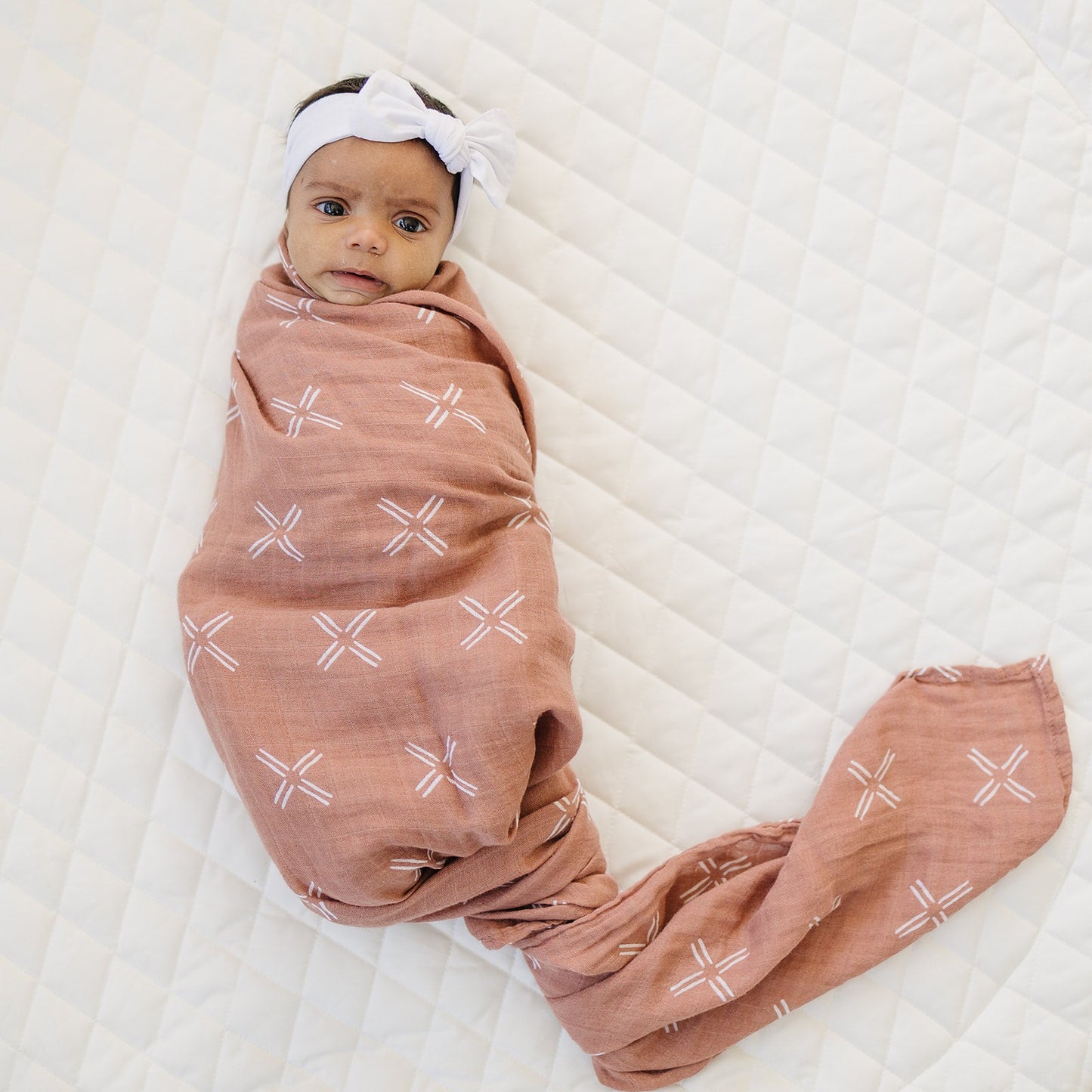 PEACH MUSLIN COTTON SWADDLE