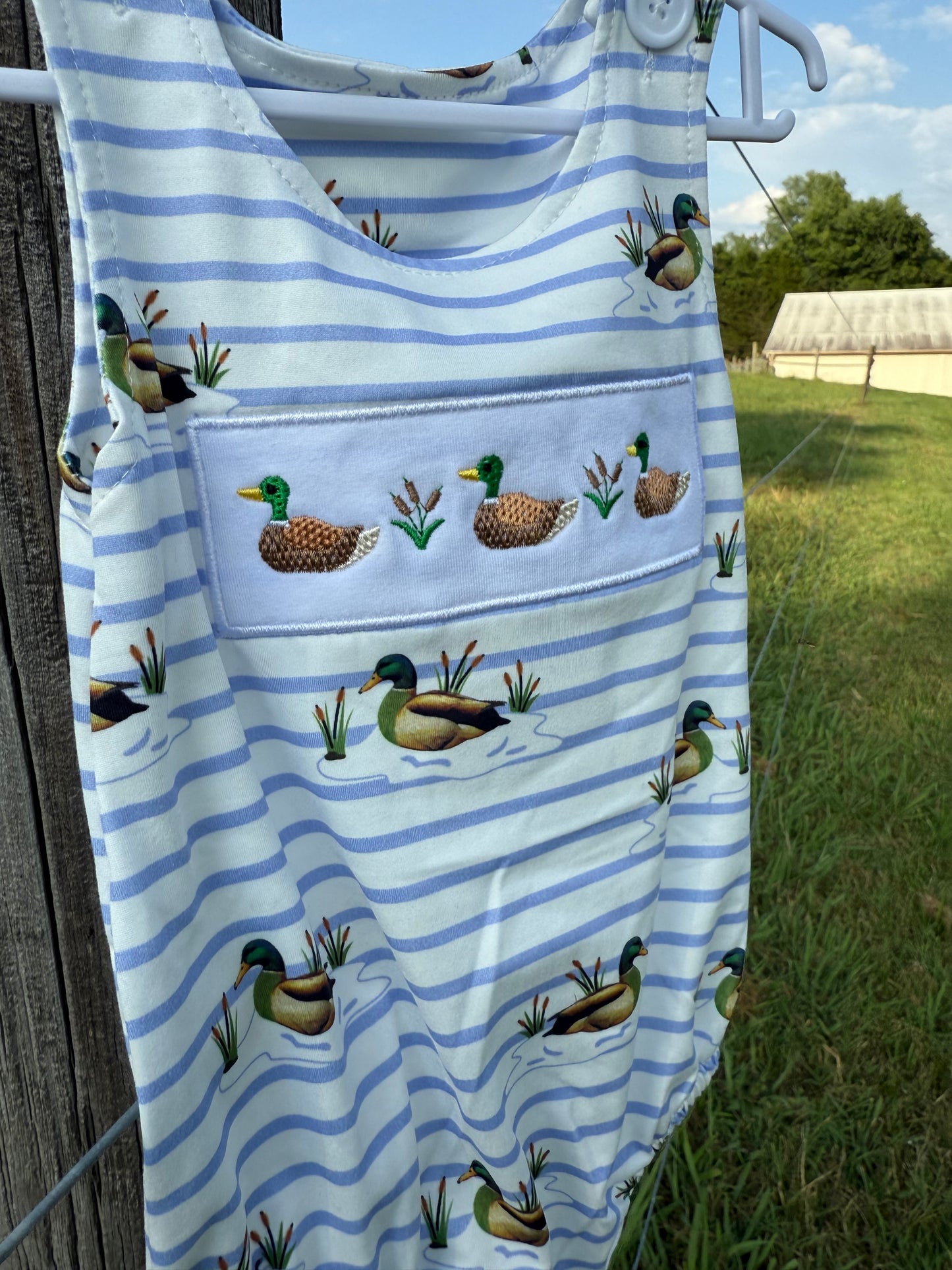 Mallard Stripe Baby Bubble Romper
