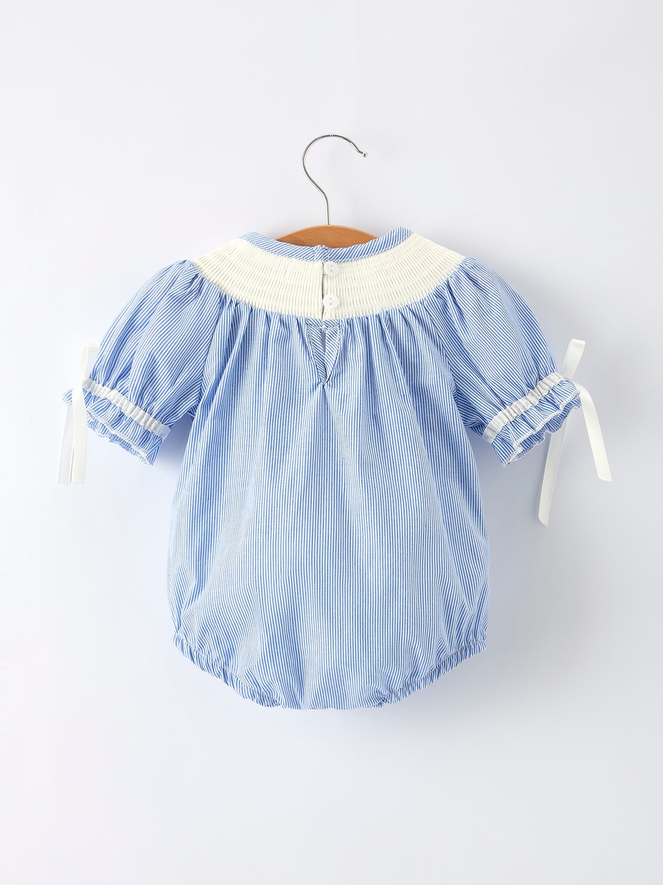 Snow Princess Smocked Bubble Romper