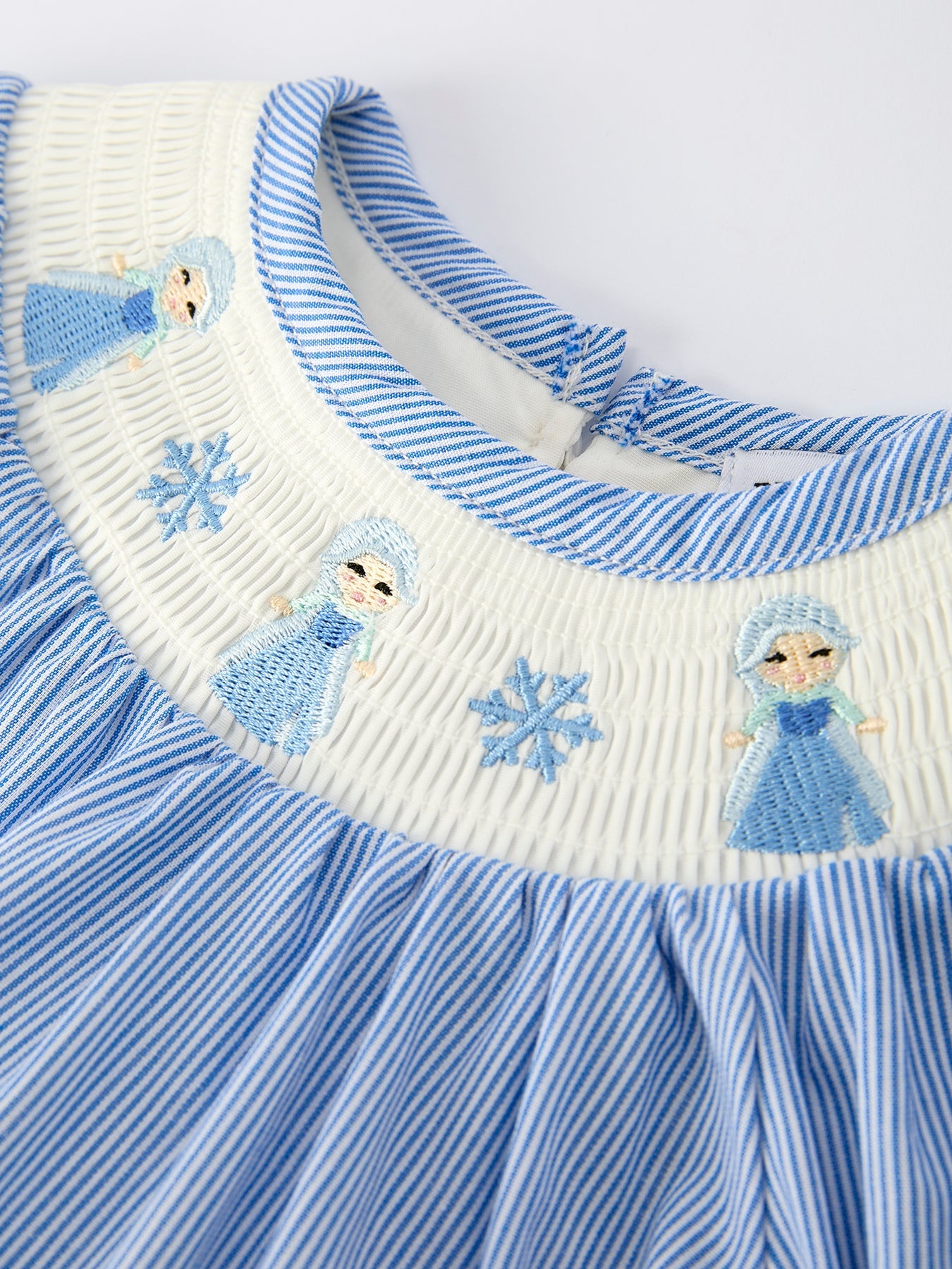 Snow Princess Smocked Bubble Romper