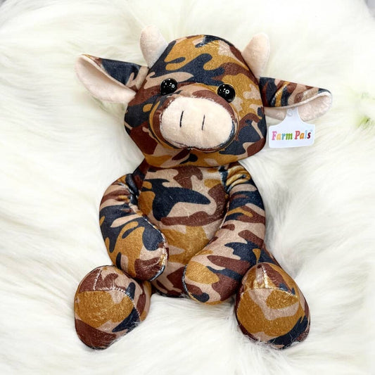 Mustard camo plush Cow