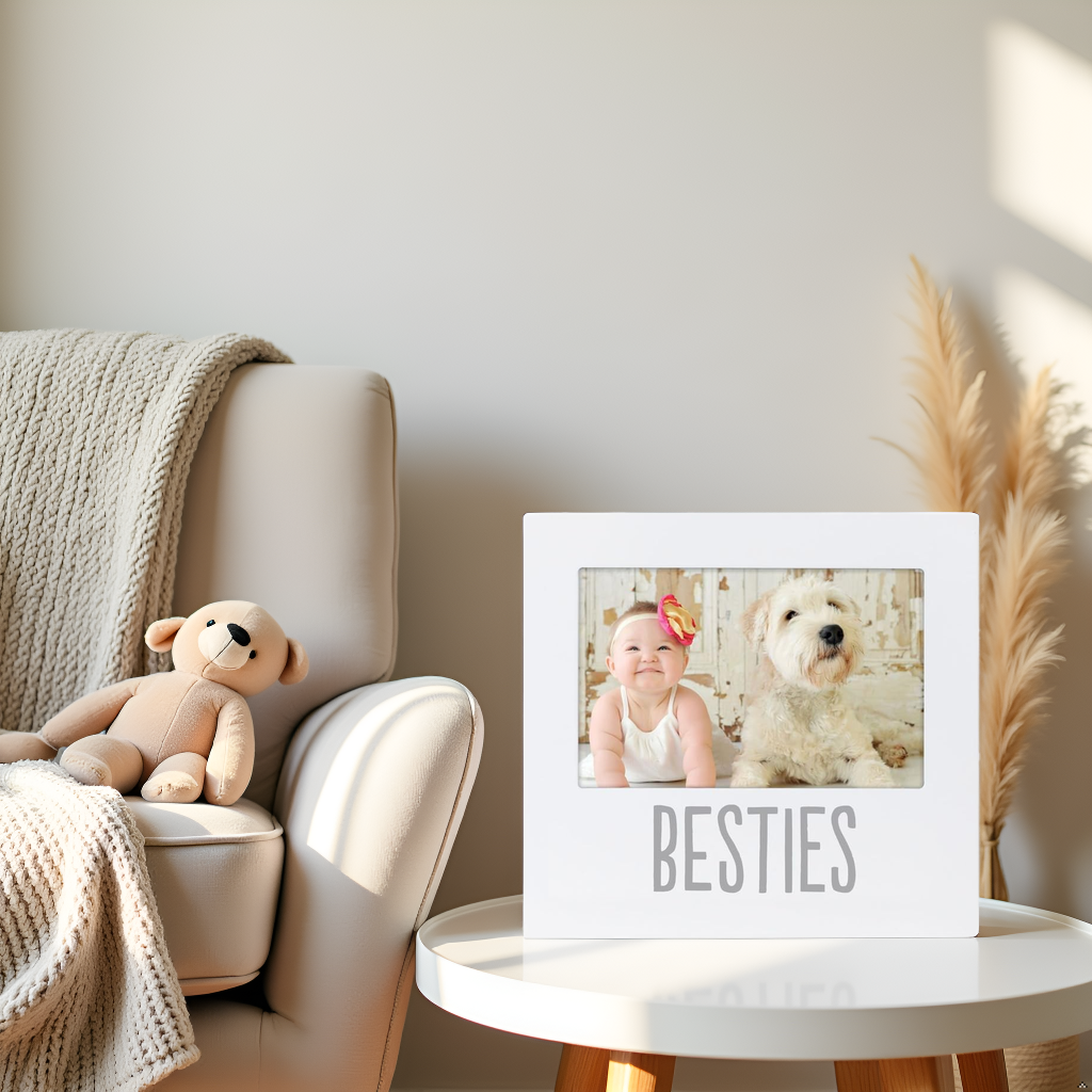 Besties Picture Frame, White