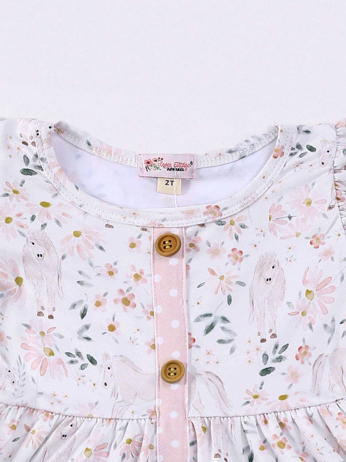 Meadow Horses Ruffle Dress