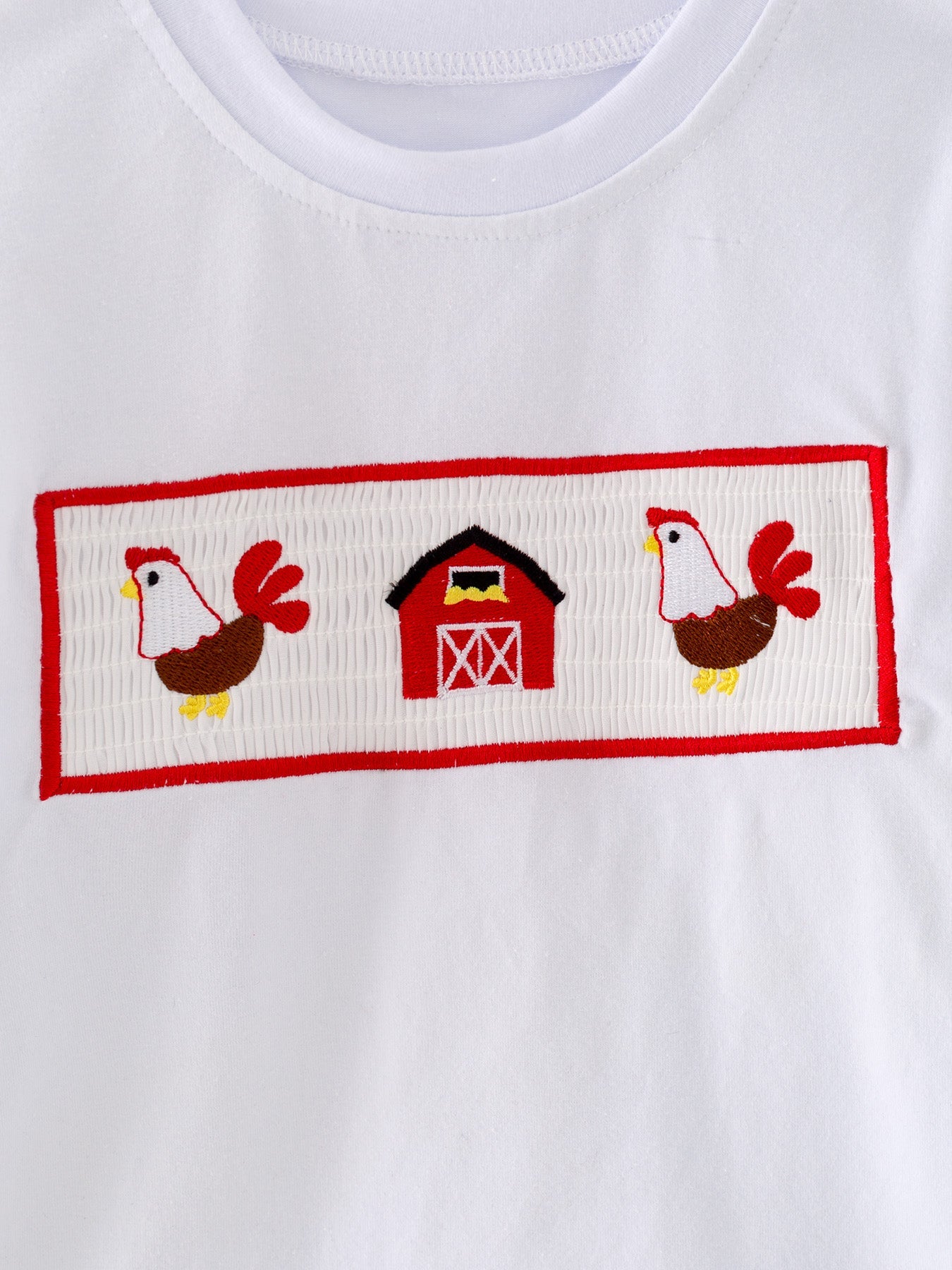 Checking the Chickens Smocked Boys set