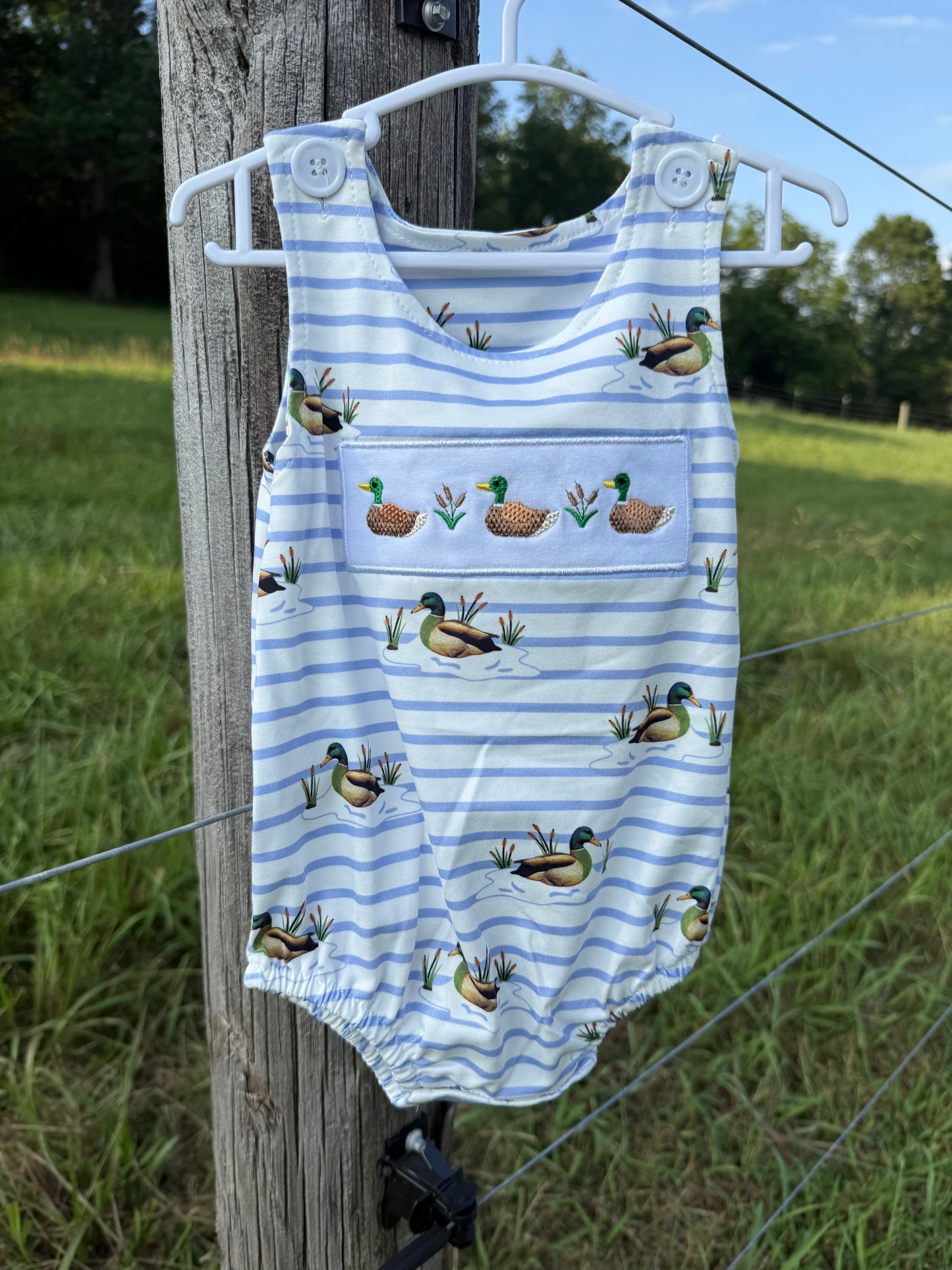 Mallard Stripe Baby Bubble Romper
