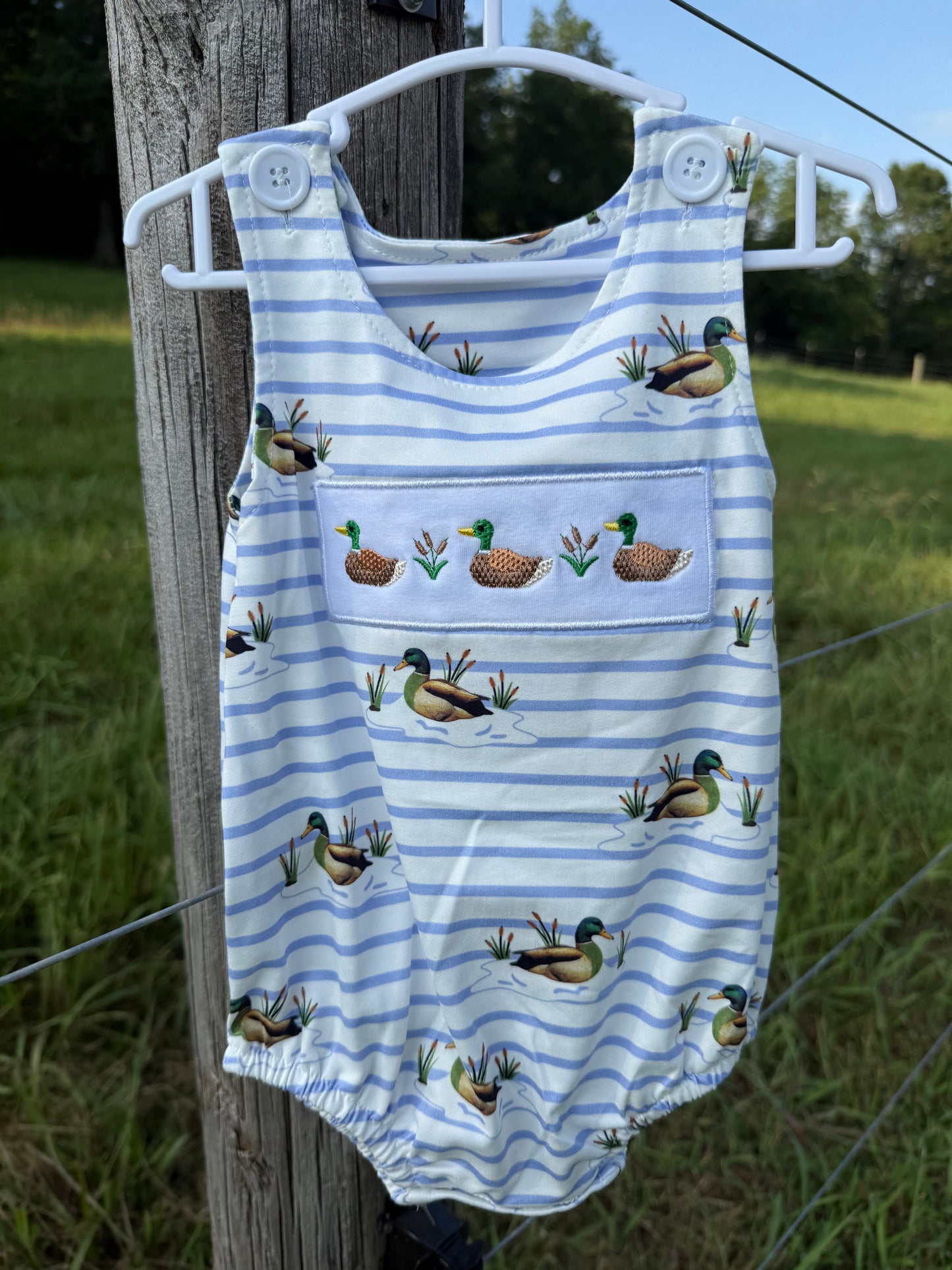 Mallard Stripe Baby Bubble Romper