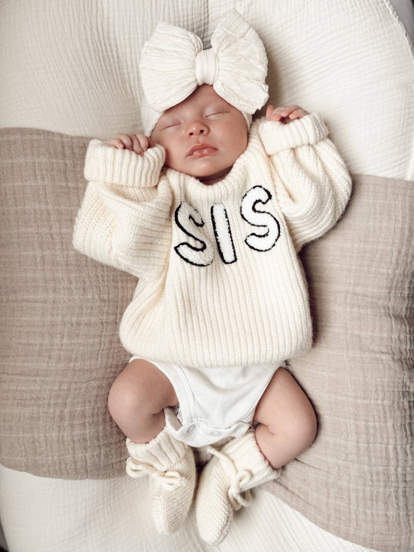 Knit Booties, Ivory: 0 - 6 mo.