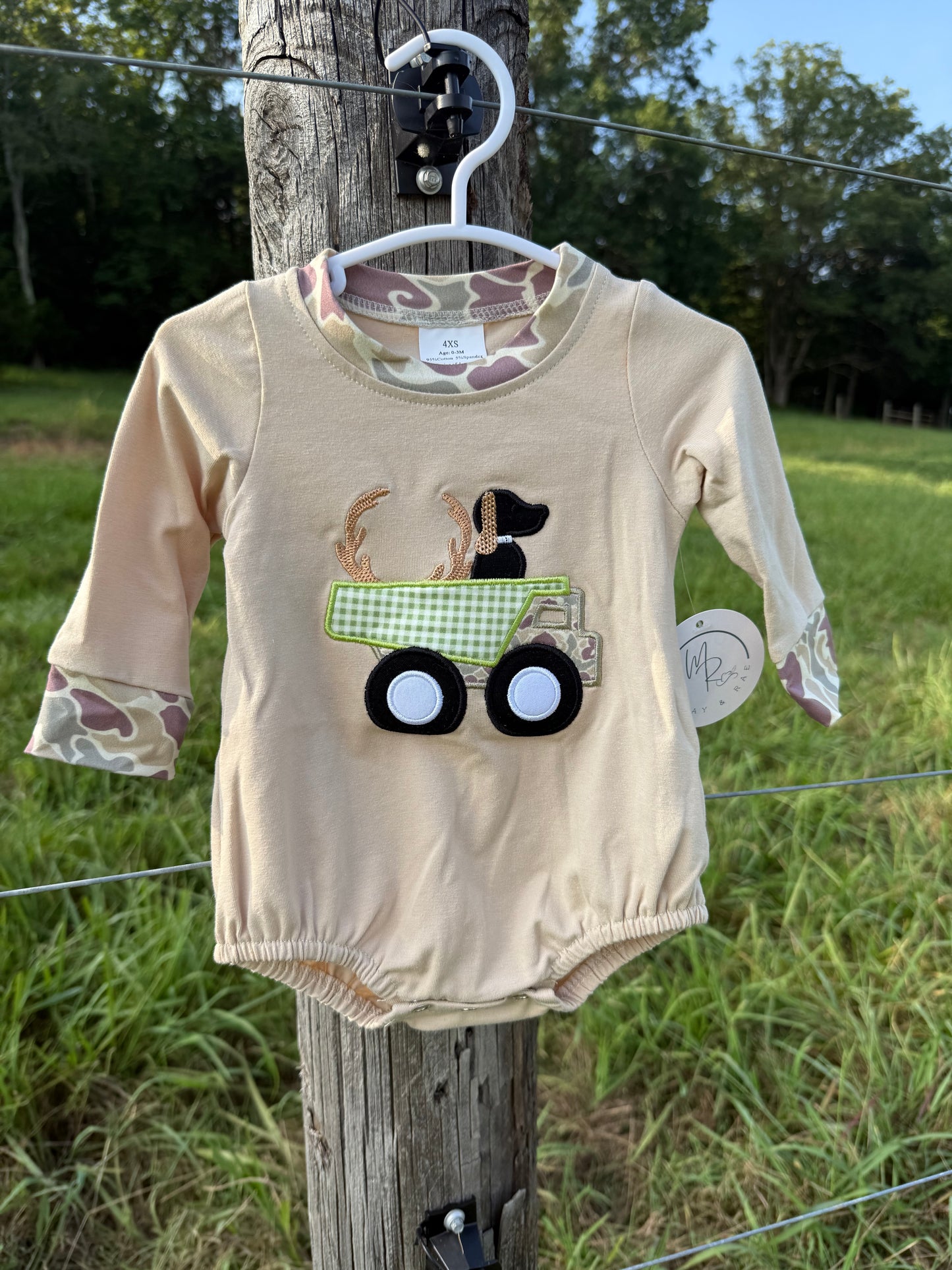 Truck & Pup Long Sleeve Romper