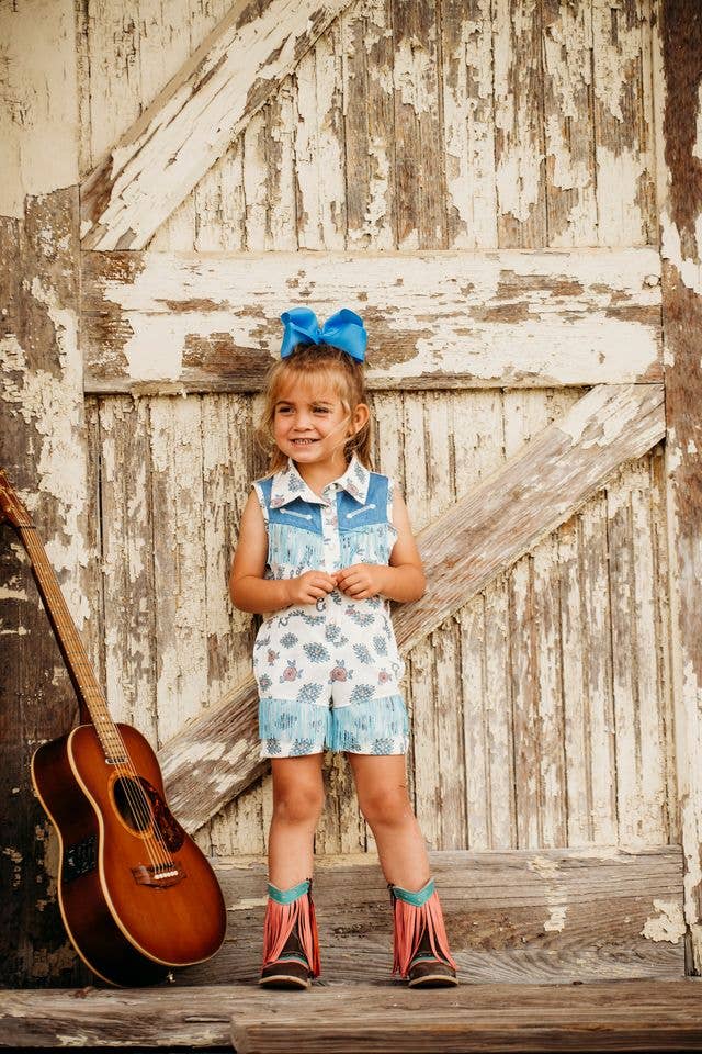 Retro Cowgirl Vintage Fringe Romper