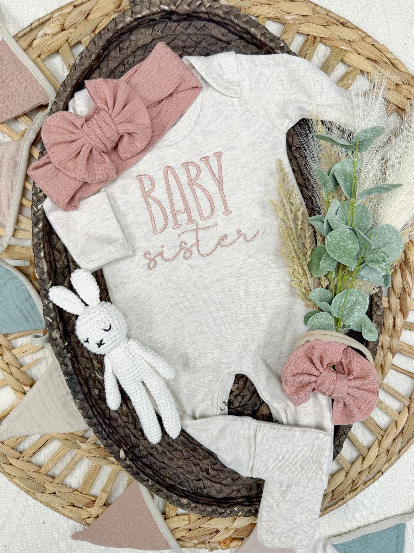 Baby Sister Footie & Bow Set