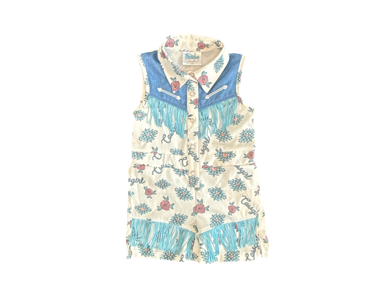 Retro Cowgirl Vintage Fringe Romper
