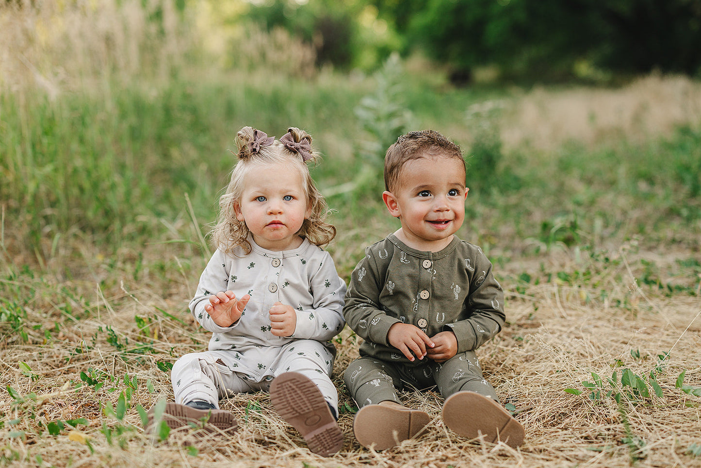 Floral Long Sleeve Button Romper