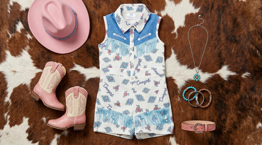 Retro Cowgirl Vintage Fringe Romper