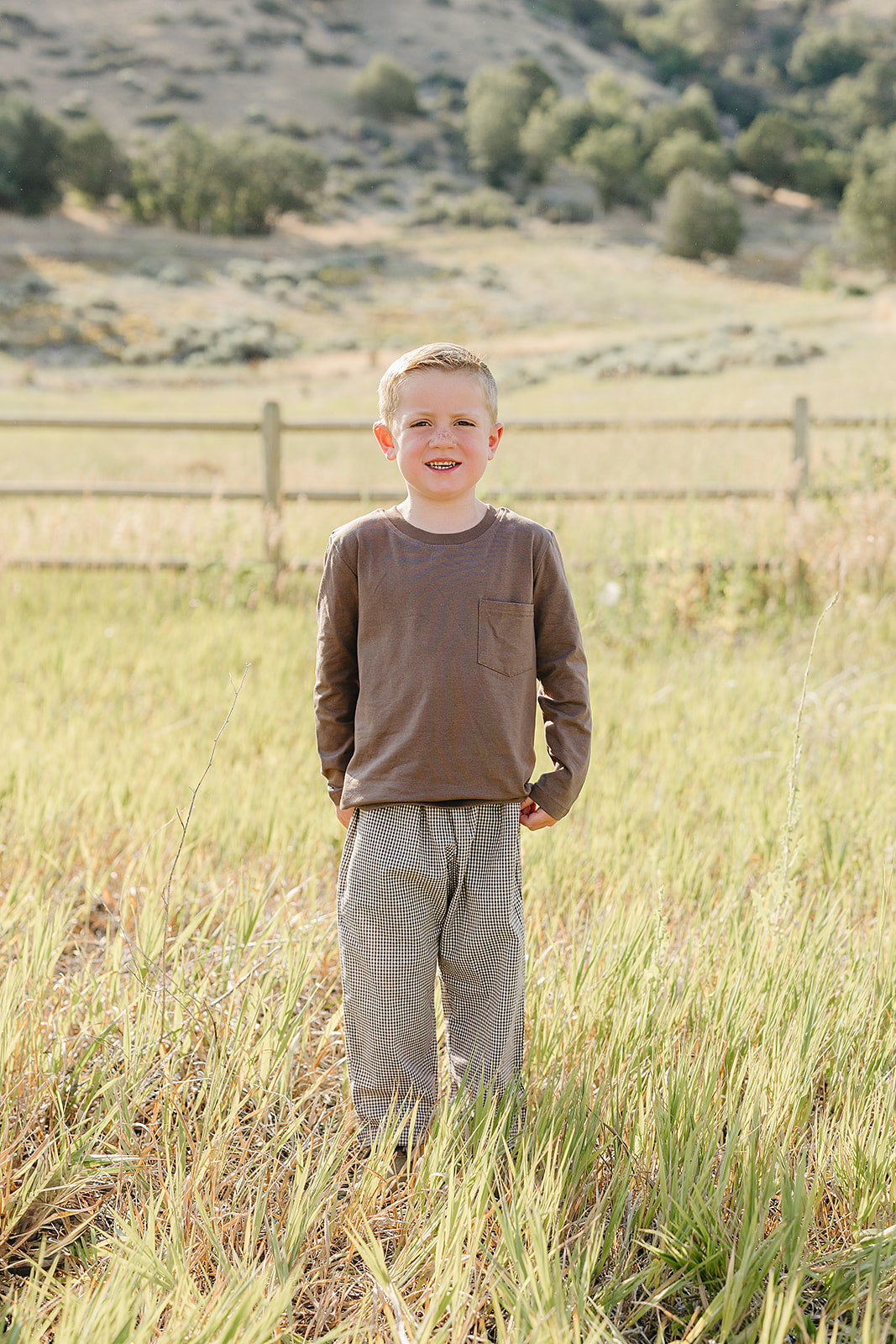 Brown Long Sleeve Tee for Boys