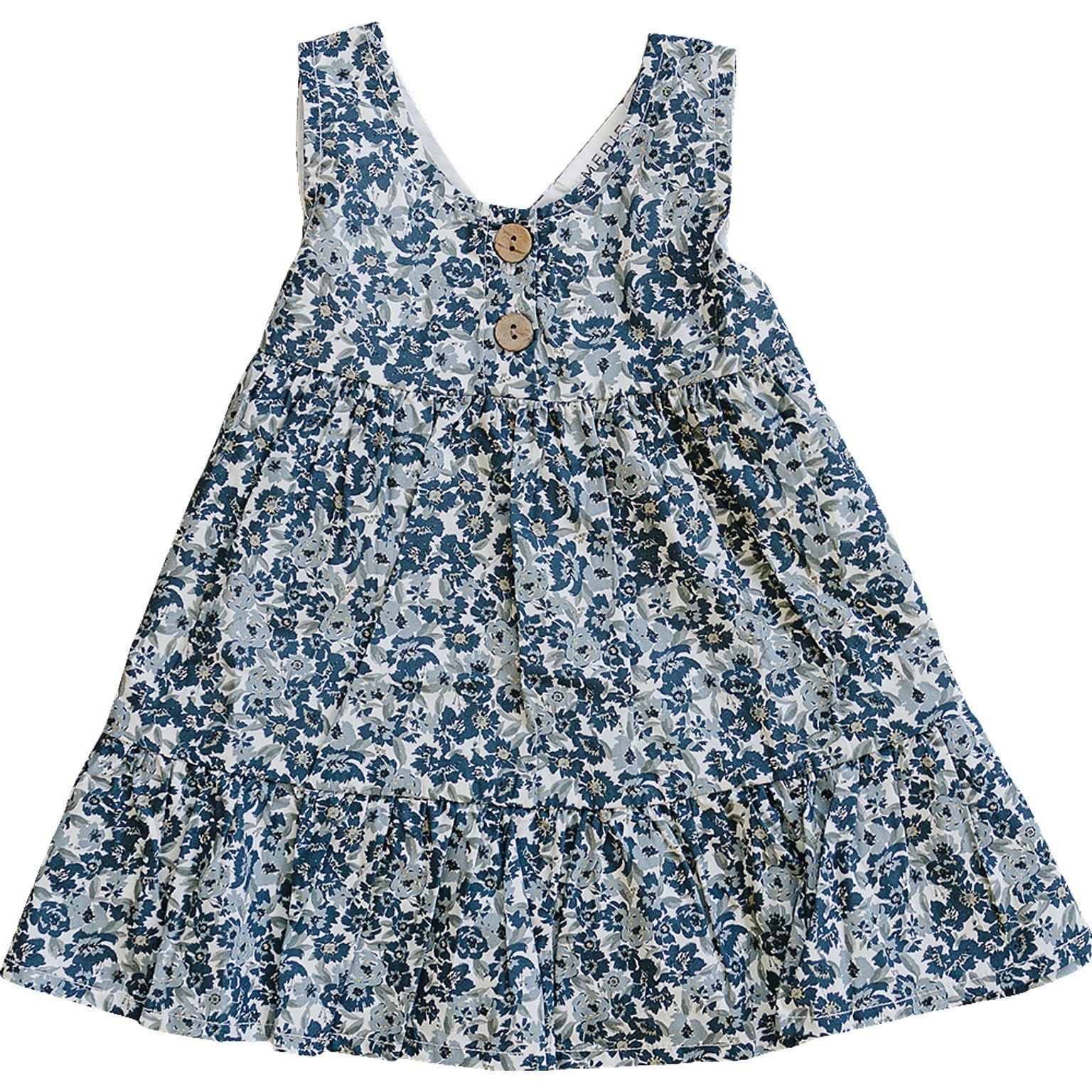 Navy Floral dress for baby and toddler girl by Mebie Baby 