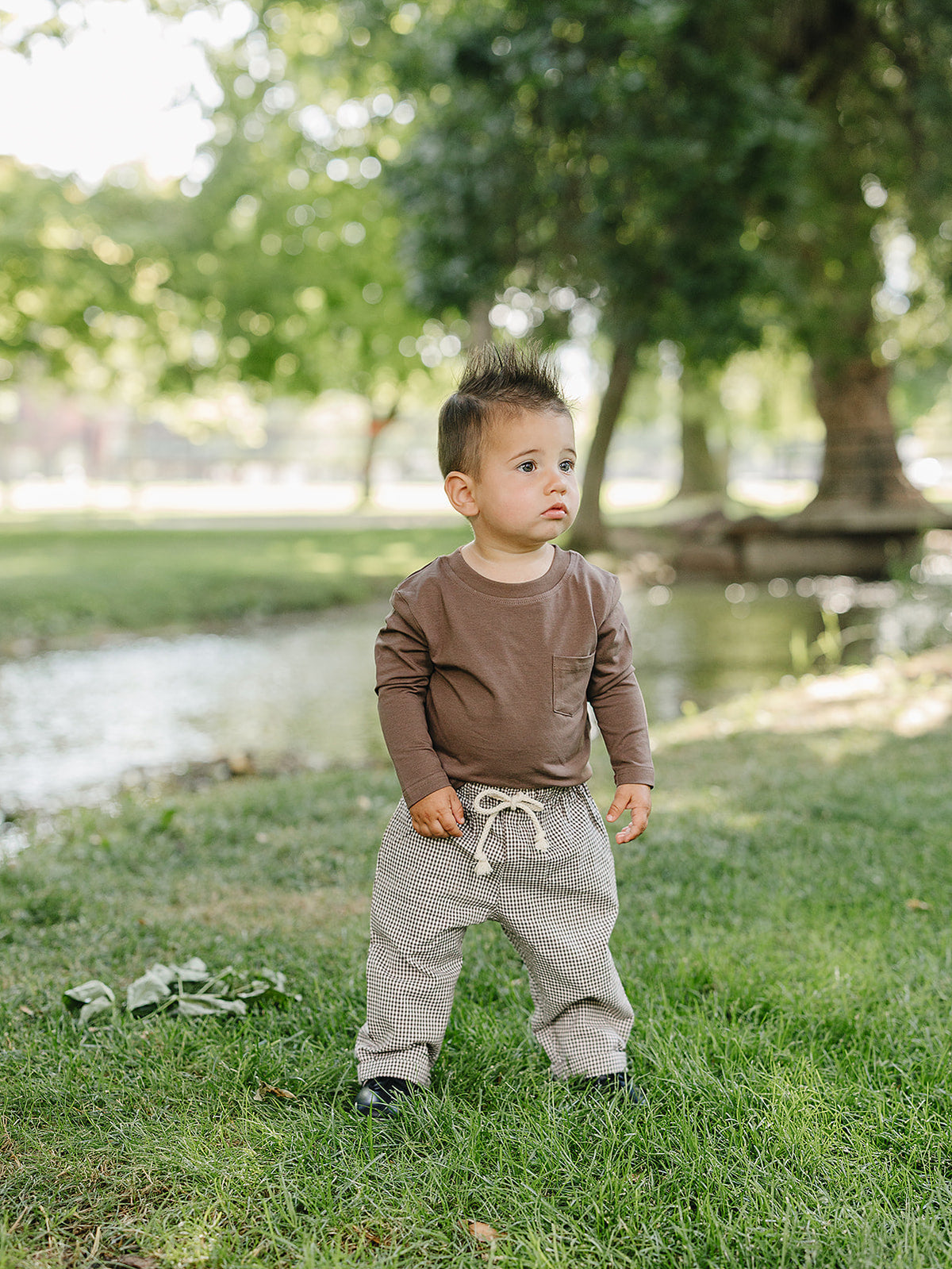 Brown Long Sleeve Tee for Boys