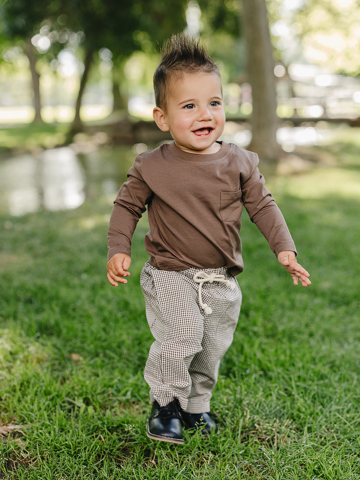 Brown Long Sleeve Tee for Boys