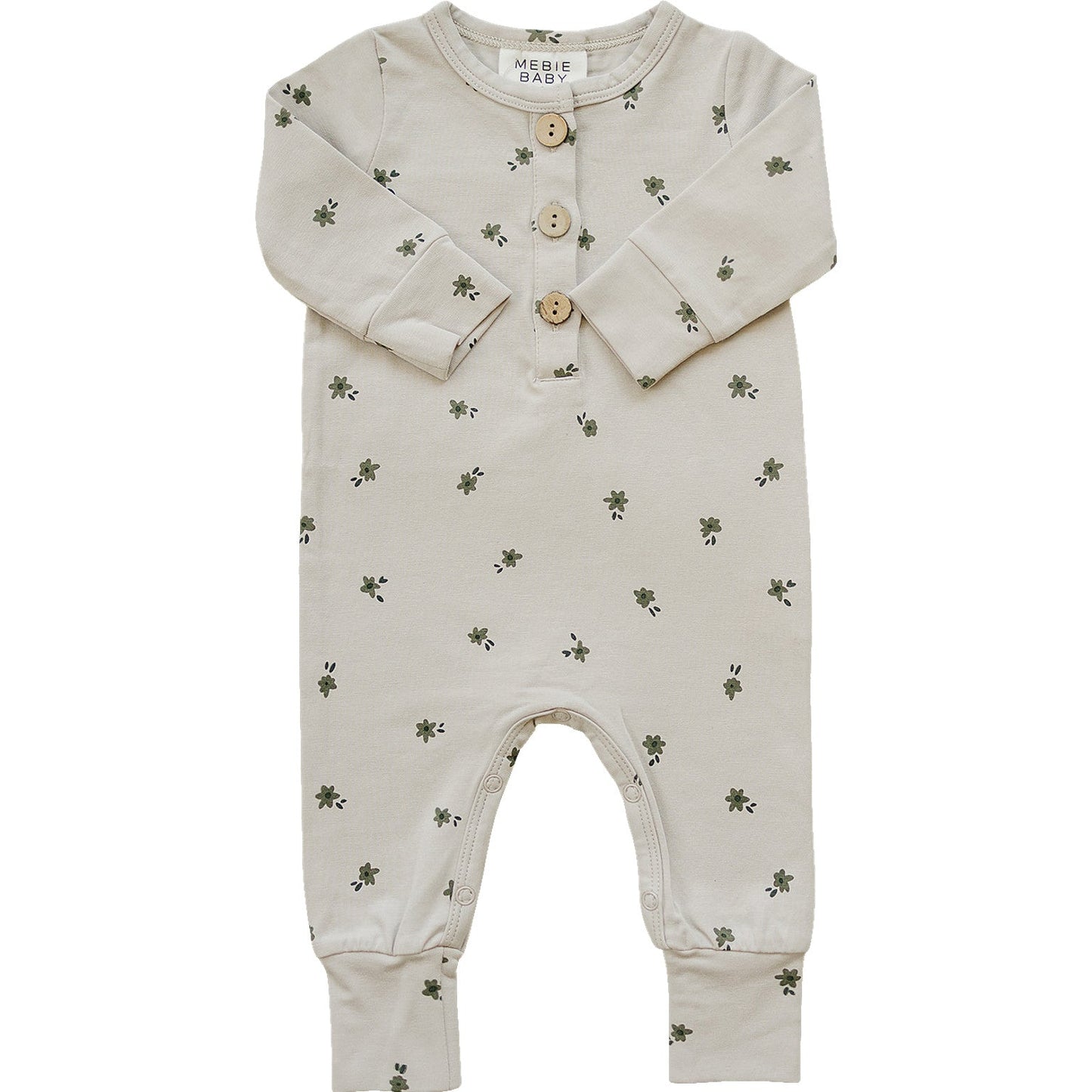 Floral Long Sleeve Button Romper