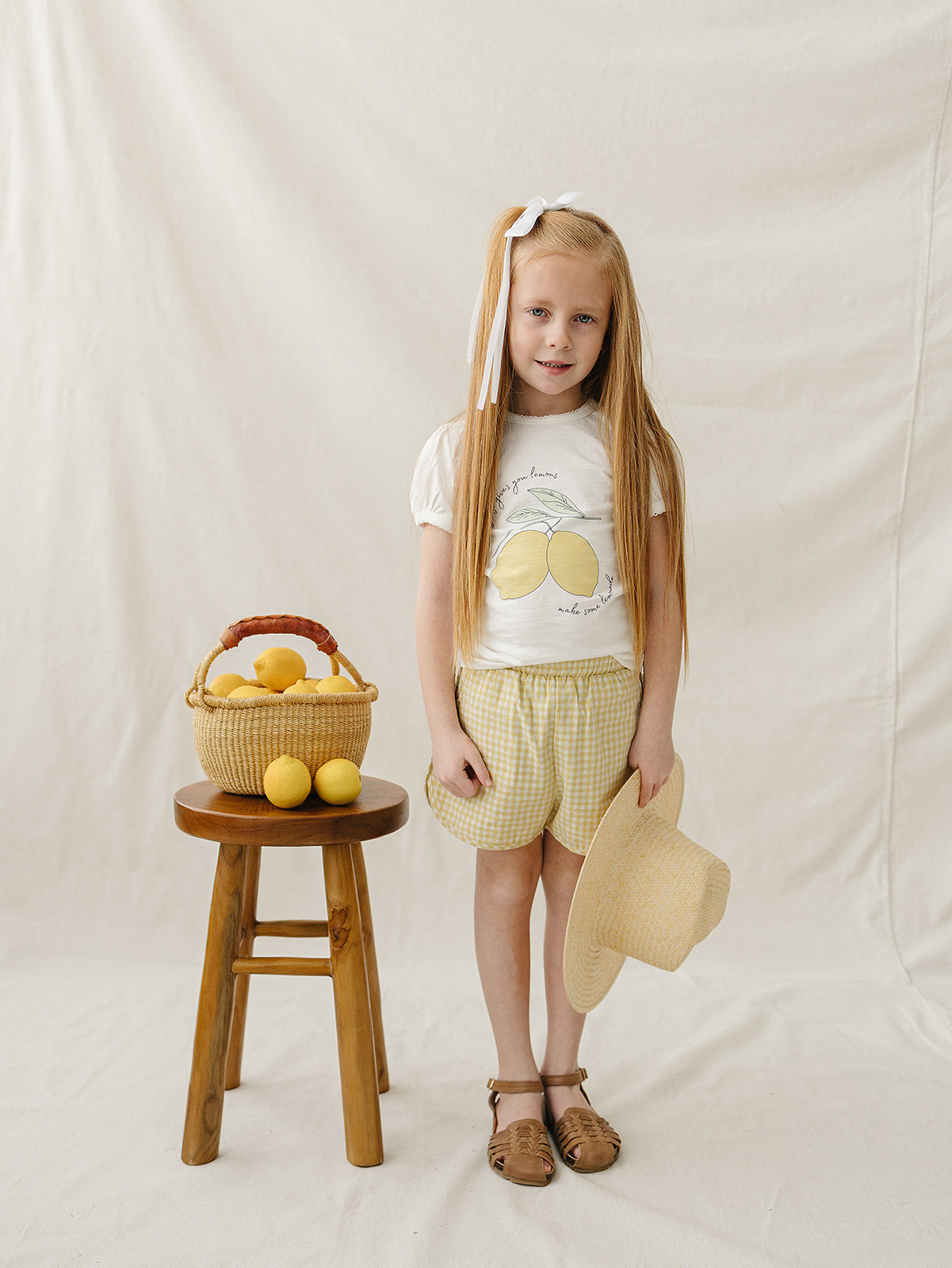 Sunny Days Yellow Gingham Shorts