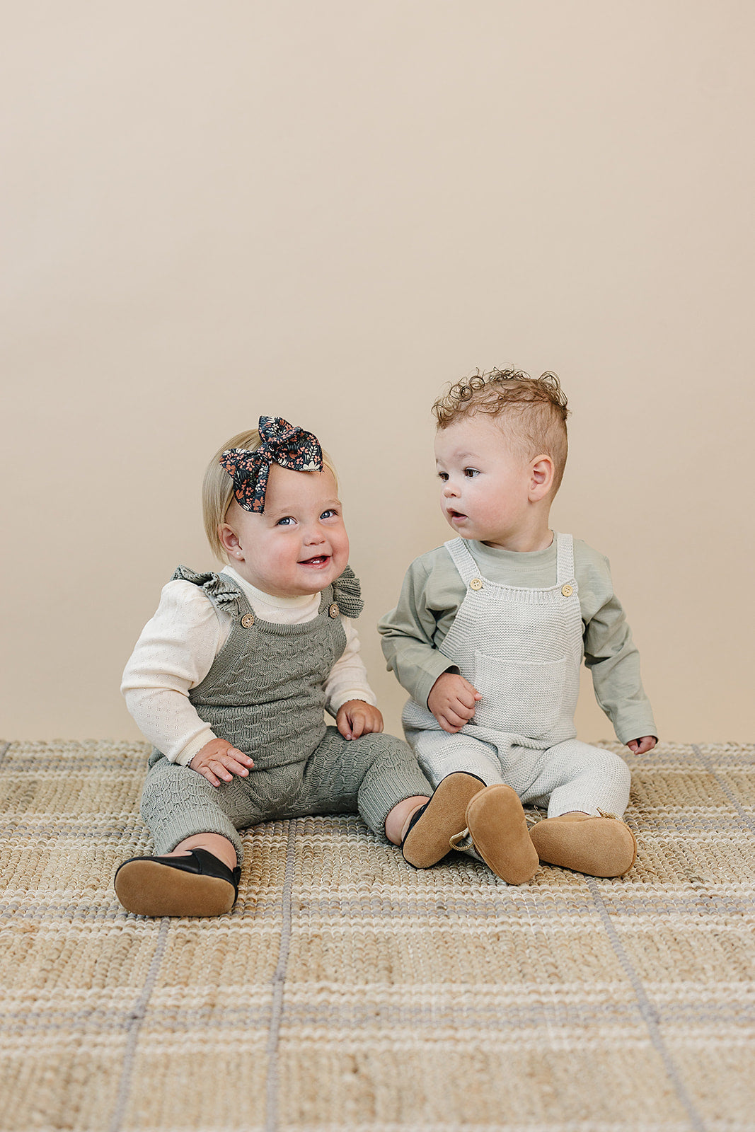 Green Ruffle Knit Overalls