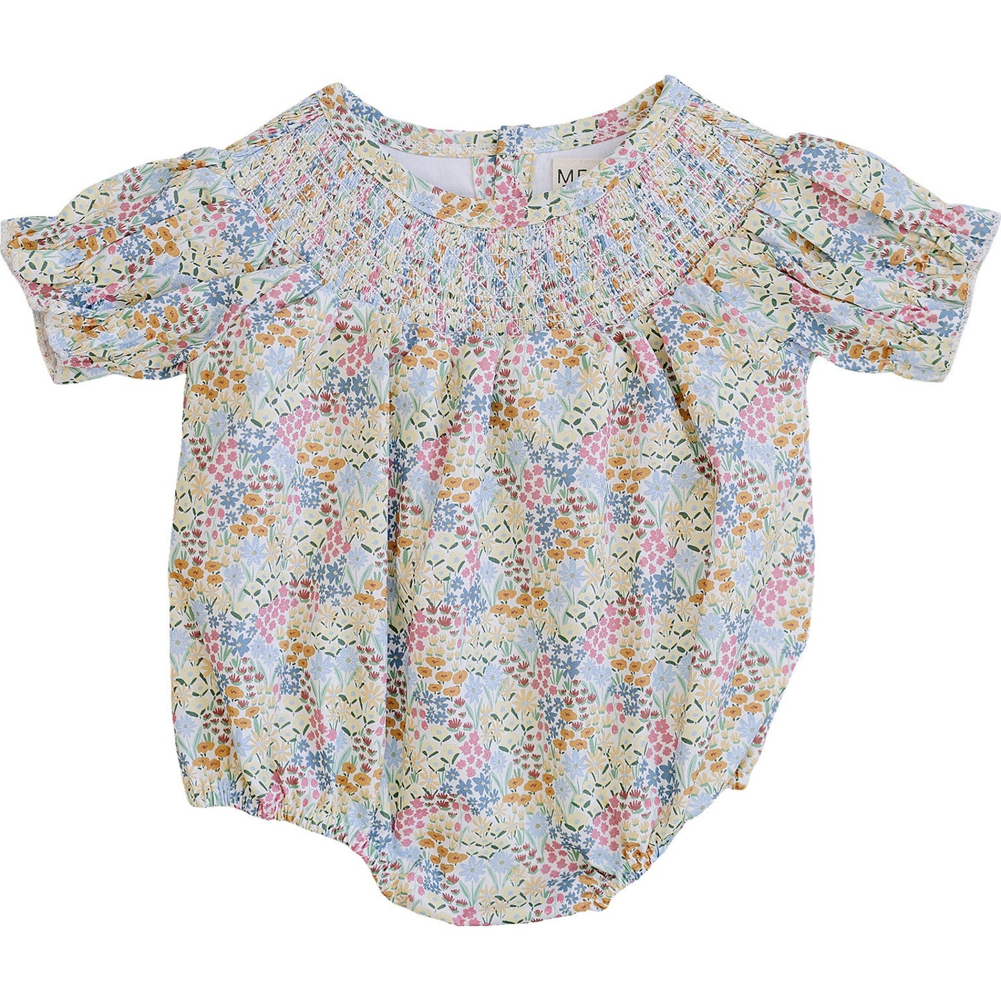 Summer Meadow Baby Romper – Smocked Floral Outfit