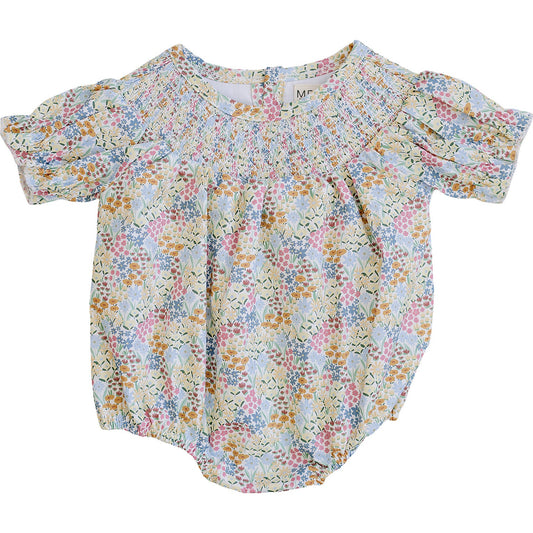 Summer Meadow Baby Romper – Smocked Floral Outfit