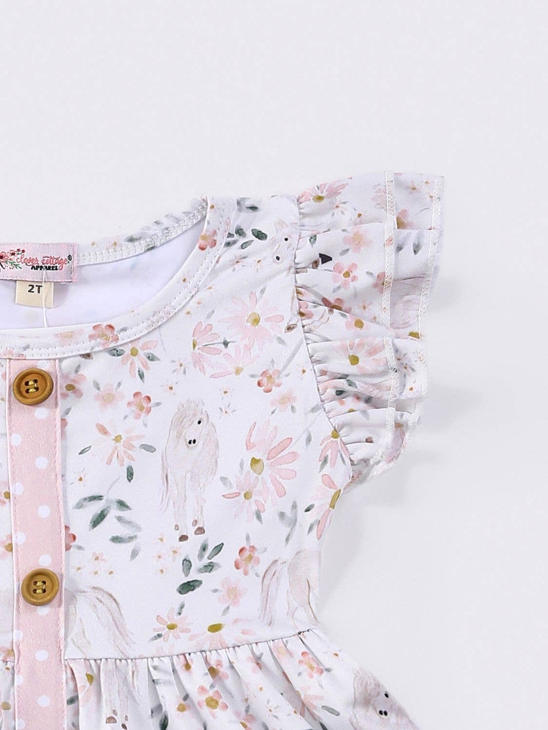 Meadow Horses Ruffle Dress