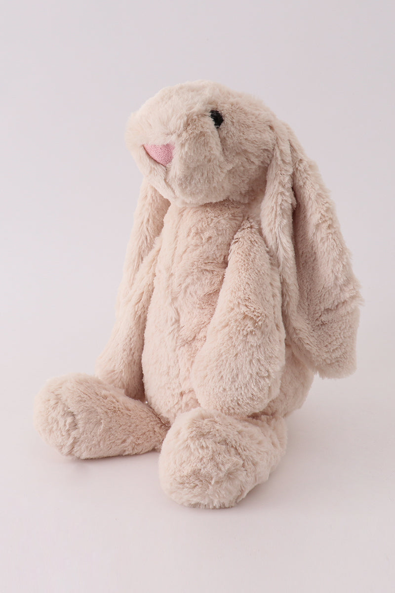 Beige plush bunny stuffed animal, 16 inch neutral baby gift and Easter basket bunny