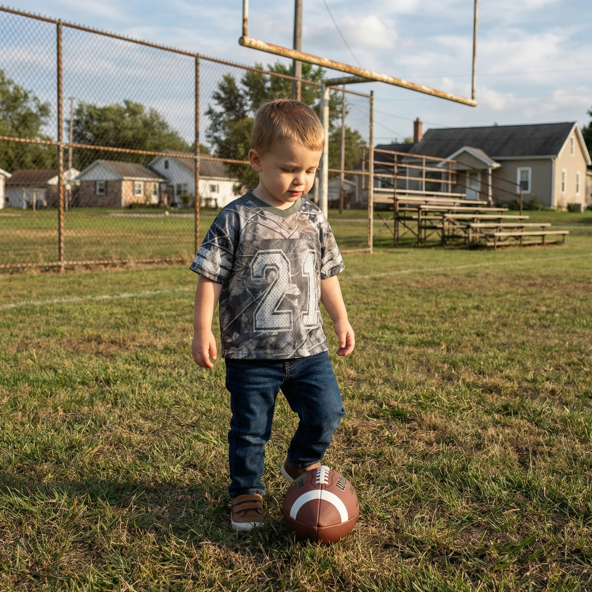 Boys camo sports shirt for football season