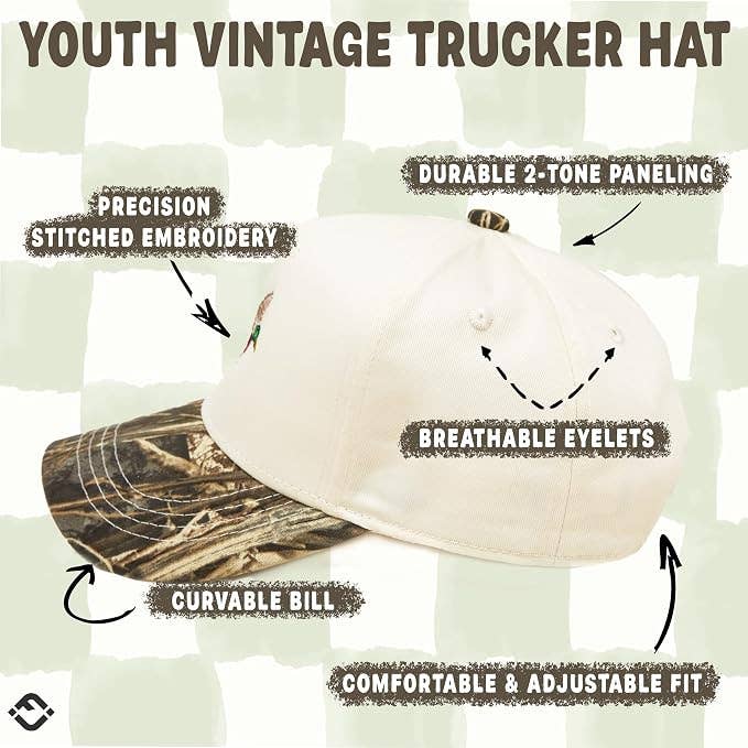 Two Tone Vintage Cap: Mallard - Camo/Beige