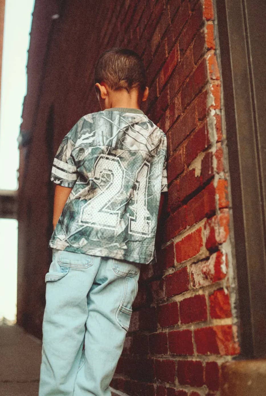 Boys camo sports shirt for football season