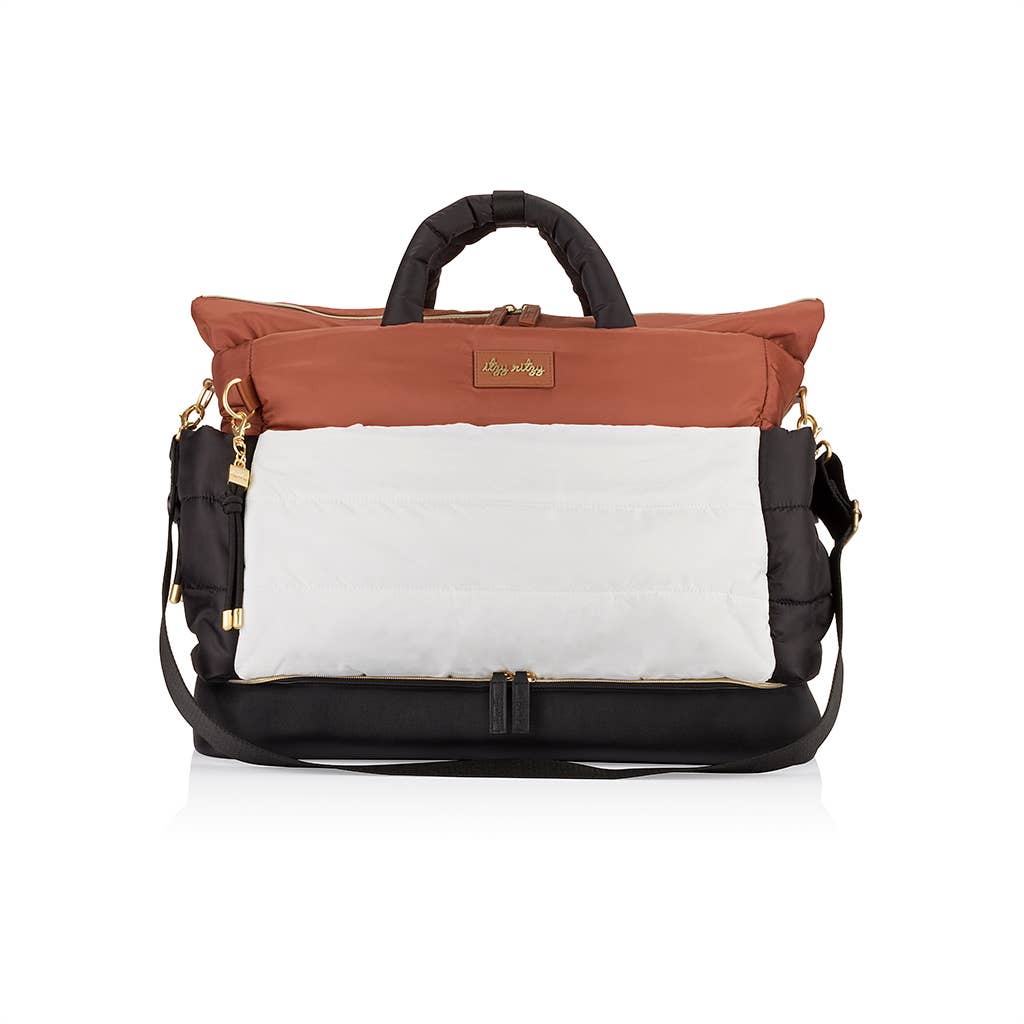 Coffee, Cream and black itzy ritzy weekender bag