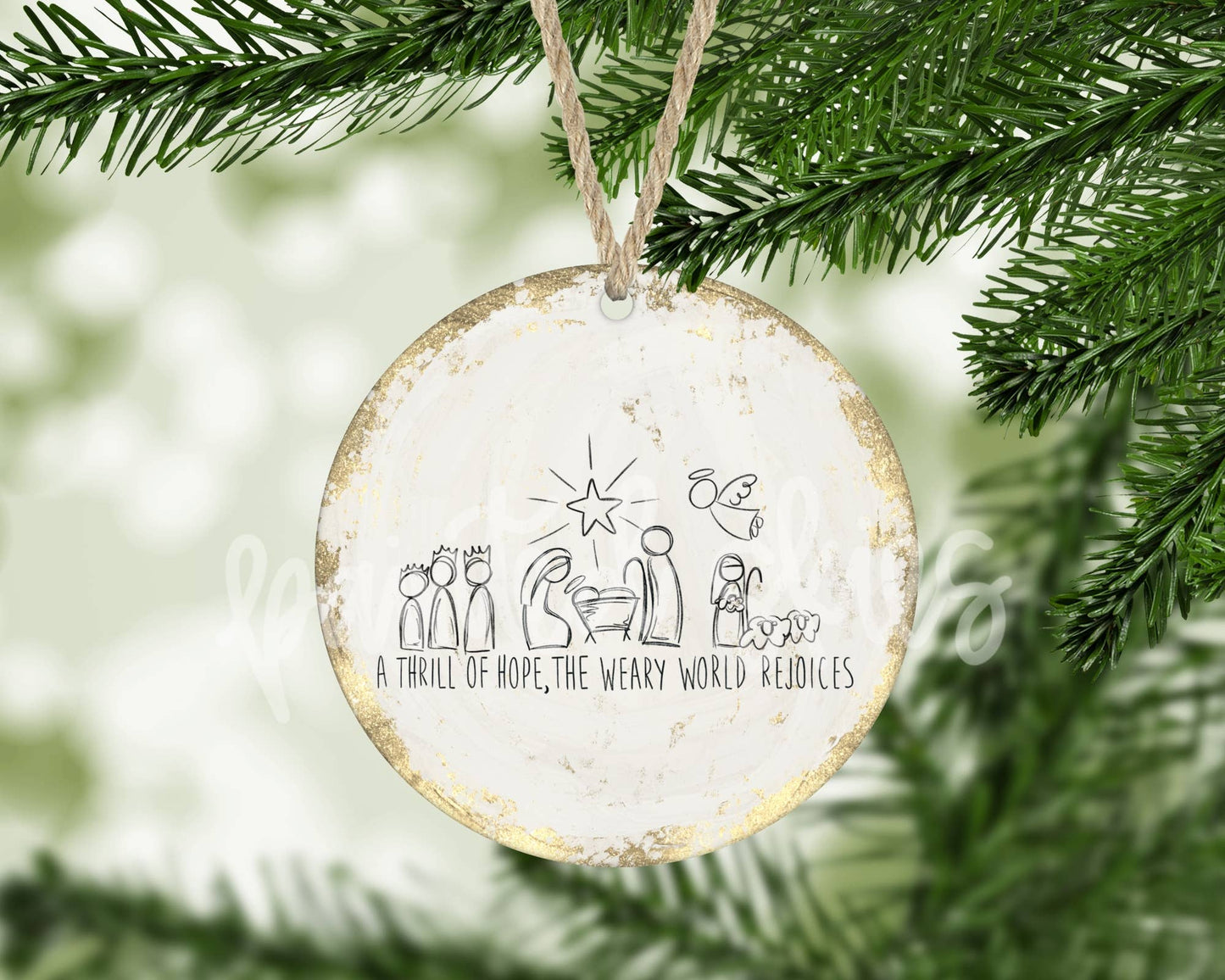 Manger Nativity Scene Christmas Ornament