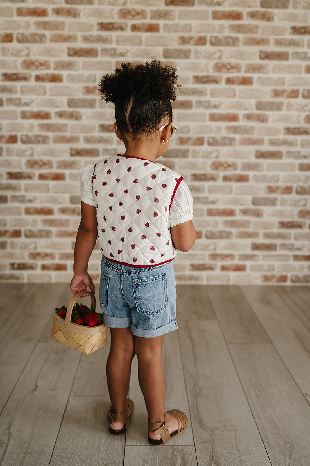 retro paperbag denim shorts for toddler girls